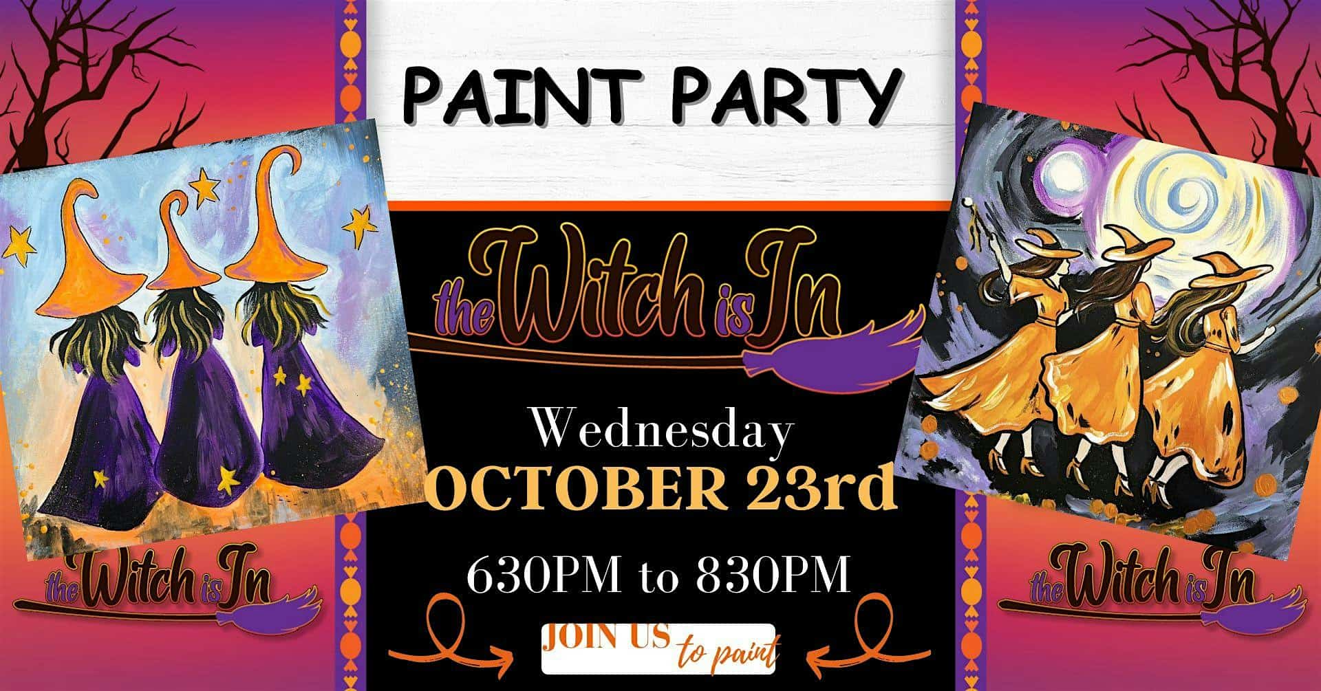 Witches are in! paint and sip – Paint party Relaxing experience fall – Louisville, KY