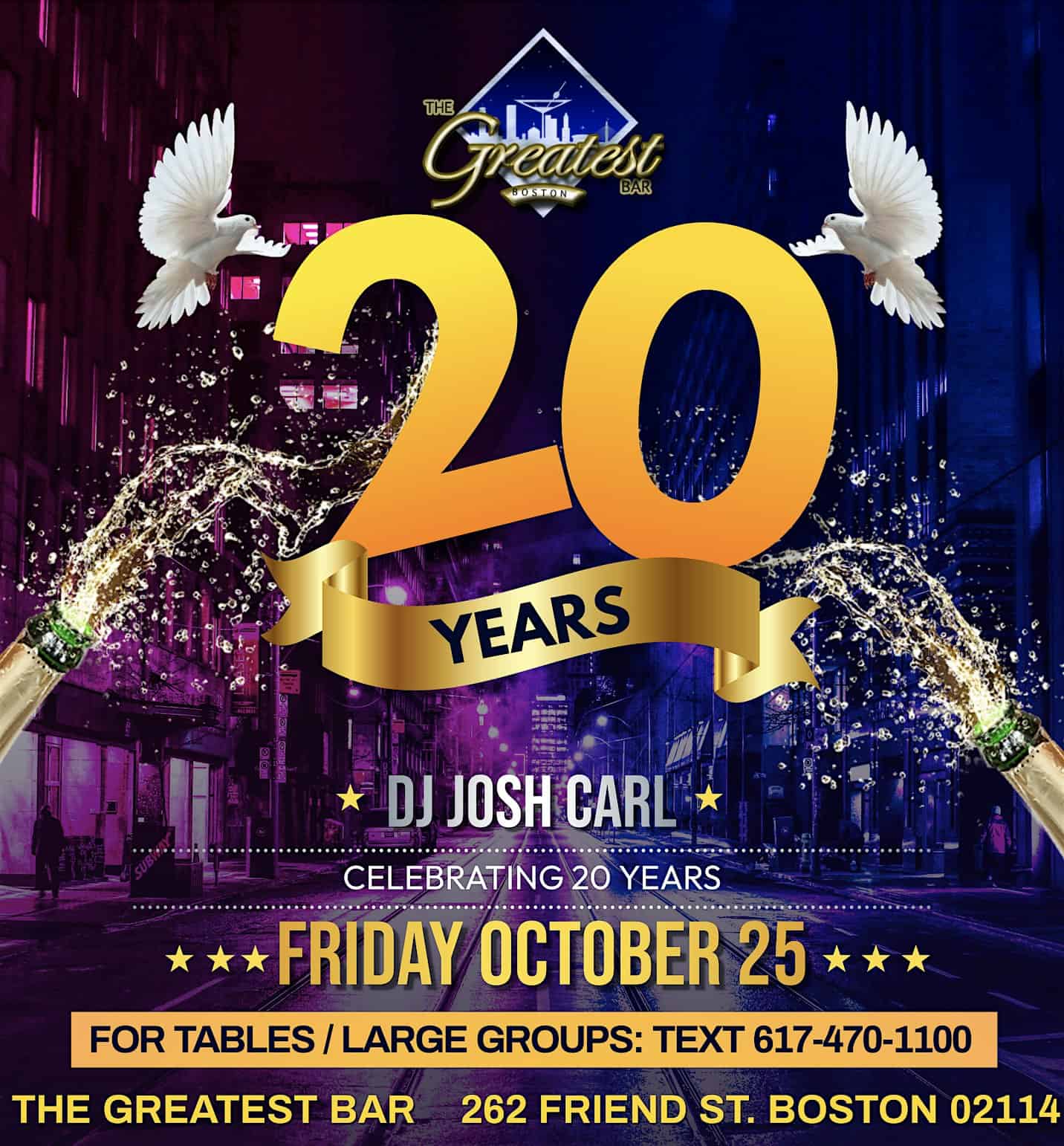 20th Anniversary Party @ The Greatest Bar (21+) – Boston, MA