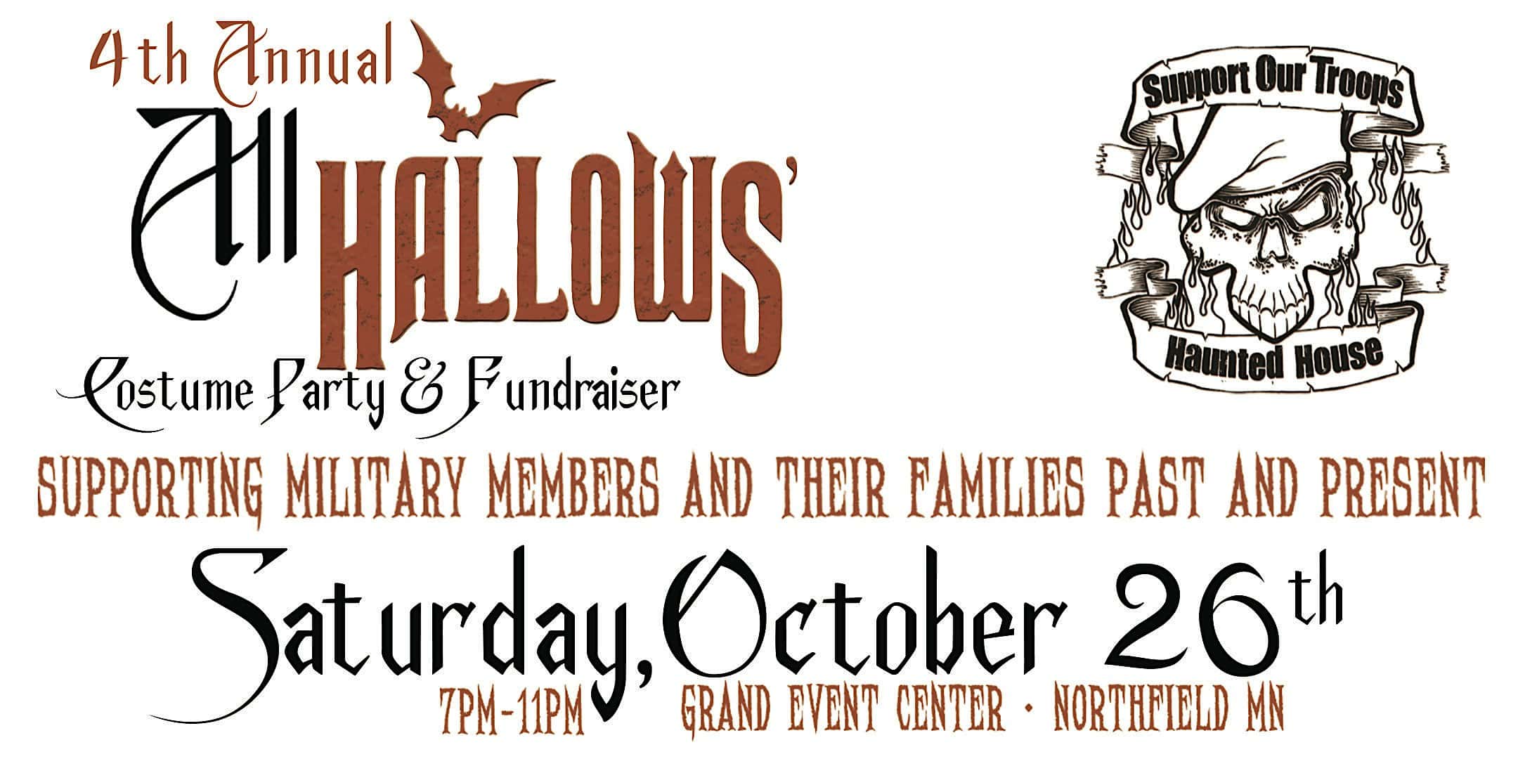 4th Annual ALL HALLOWS’ Costume Party & Fundraiser – Northfield, MN