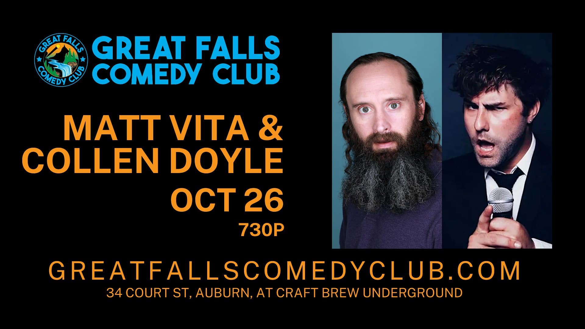 Matt Vita & Collen Doyle @ Great Falls Comedy Club – Auburn, ME