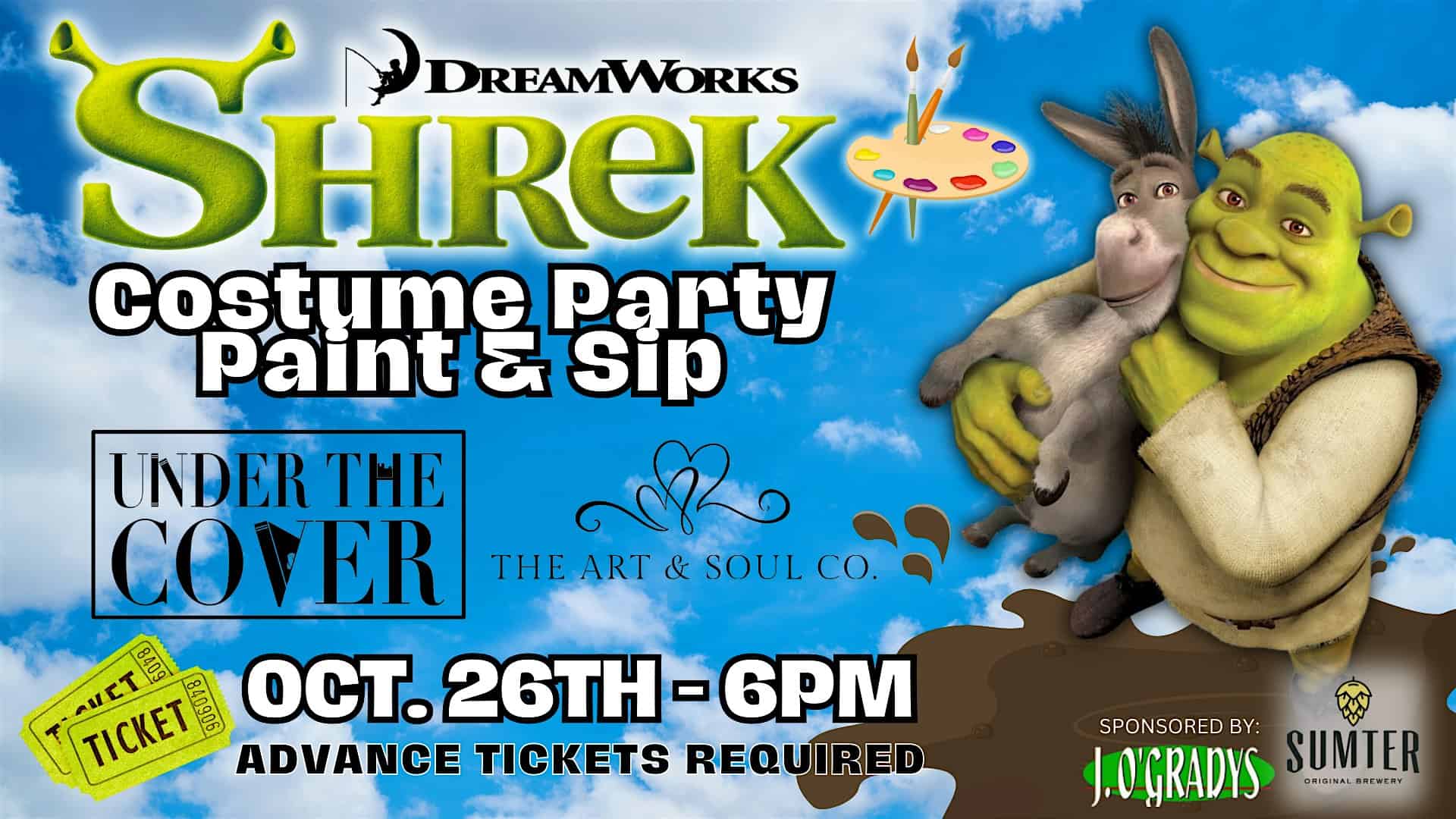 SHREK Costume Party Paint & Sip – Sumter, SC