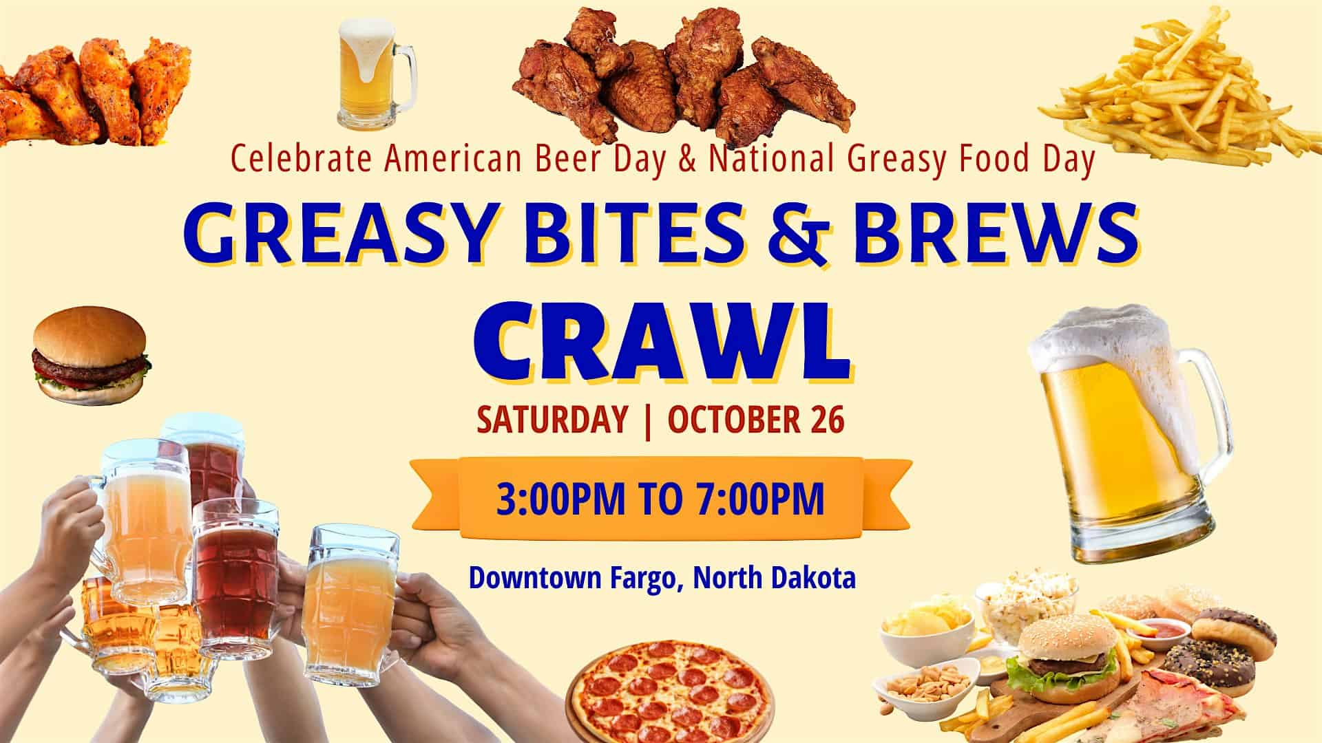 Greasy Bites & Brews Crawl – Fargo, ND