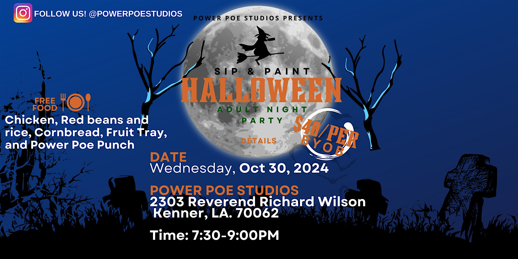 10/30: Halloween Sip & Paint Adult Night Party – Kenner, LA