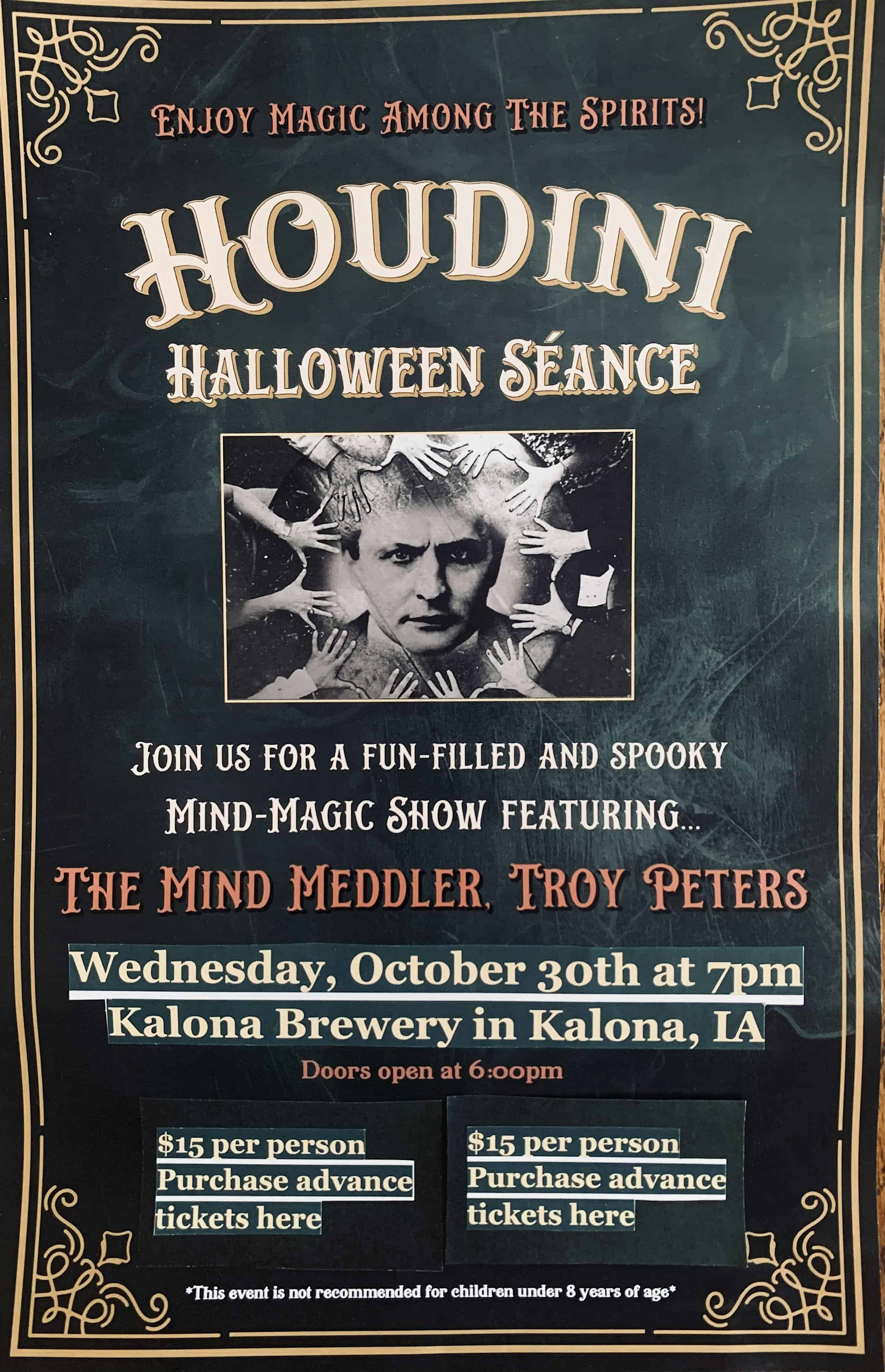 Magic Among The Spirits: A Houdini Halloween Seance in Kalona! – Kalona, IA