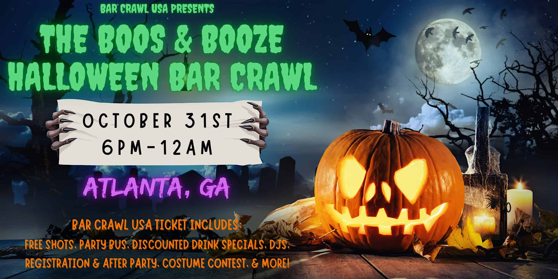 Atlanta Boos & Booze Halloween Bar Crawl – Atlanta, GA