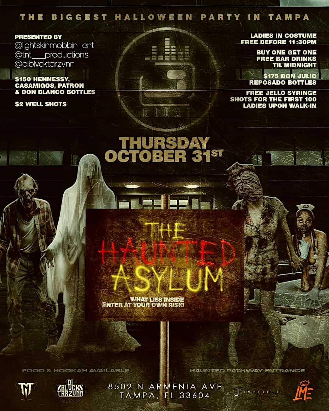 The Haunted Asylum Halloween Night Bash October 31st @Dluxe – Tampa, FL