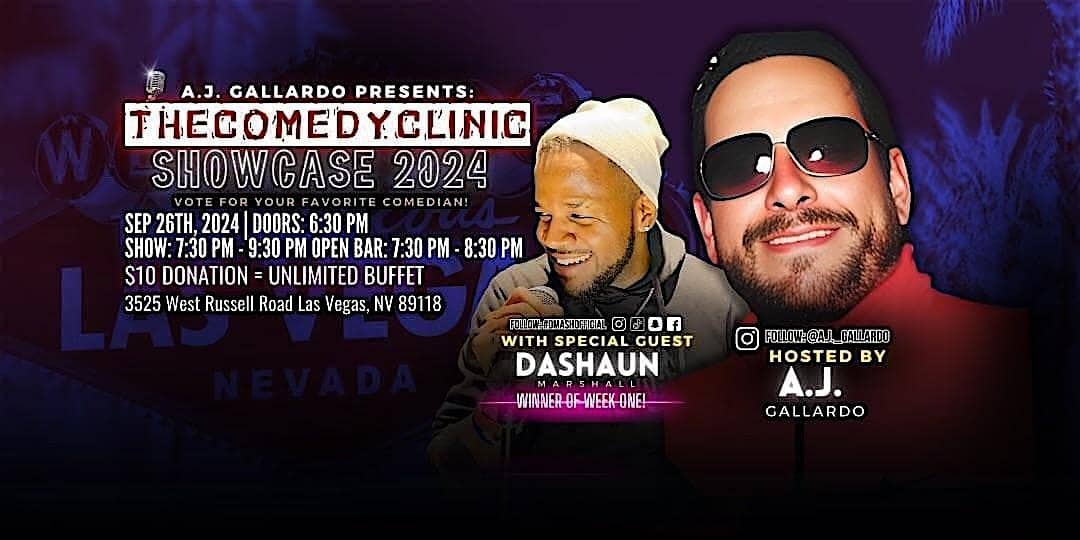 A.J. Gallardo Presents: “THE COMEDY CLINIC SHOWCASE 2024” – Las Vegas, NV