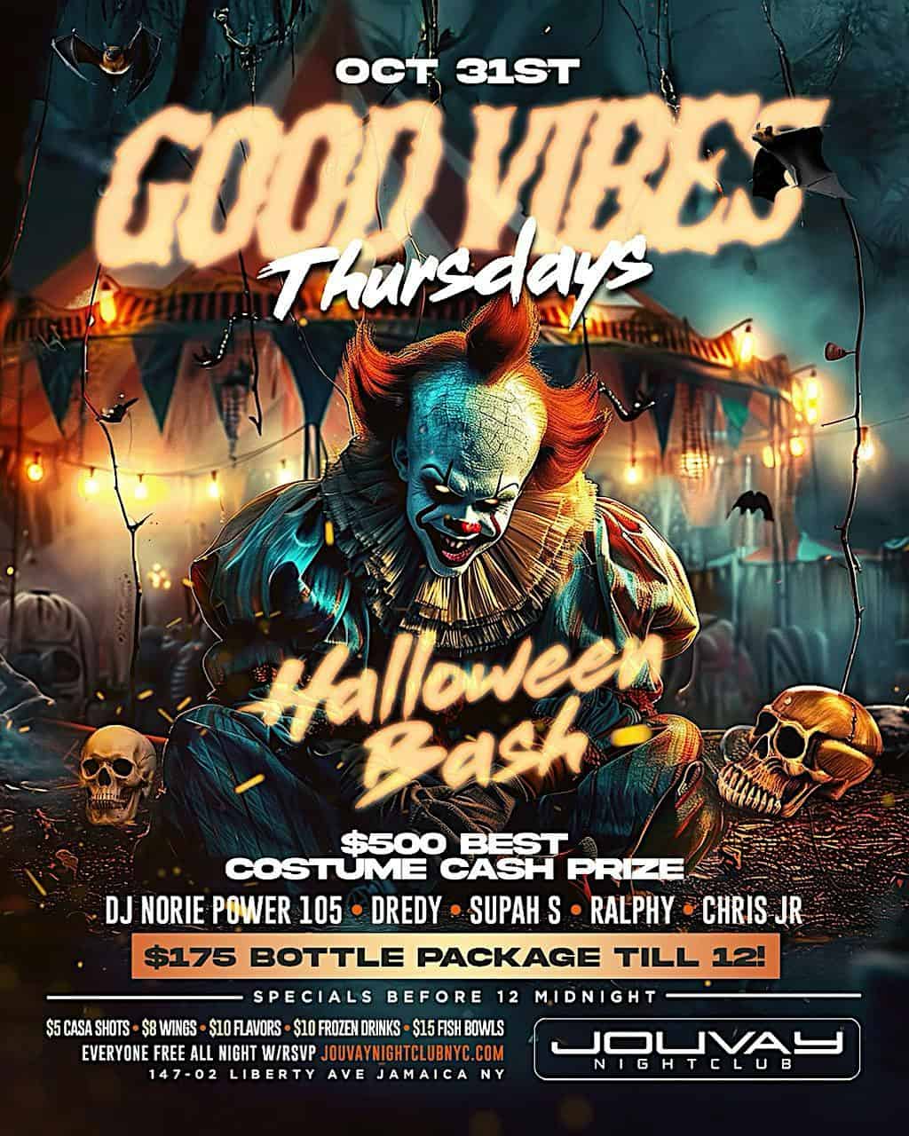 Good vibes Thursday Halloween bash (Big Party in Queens) – Queens, NY