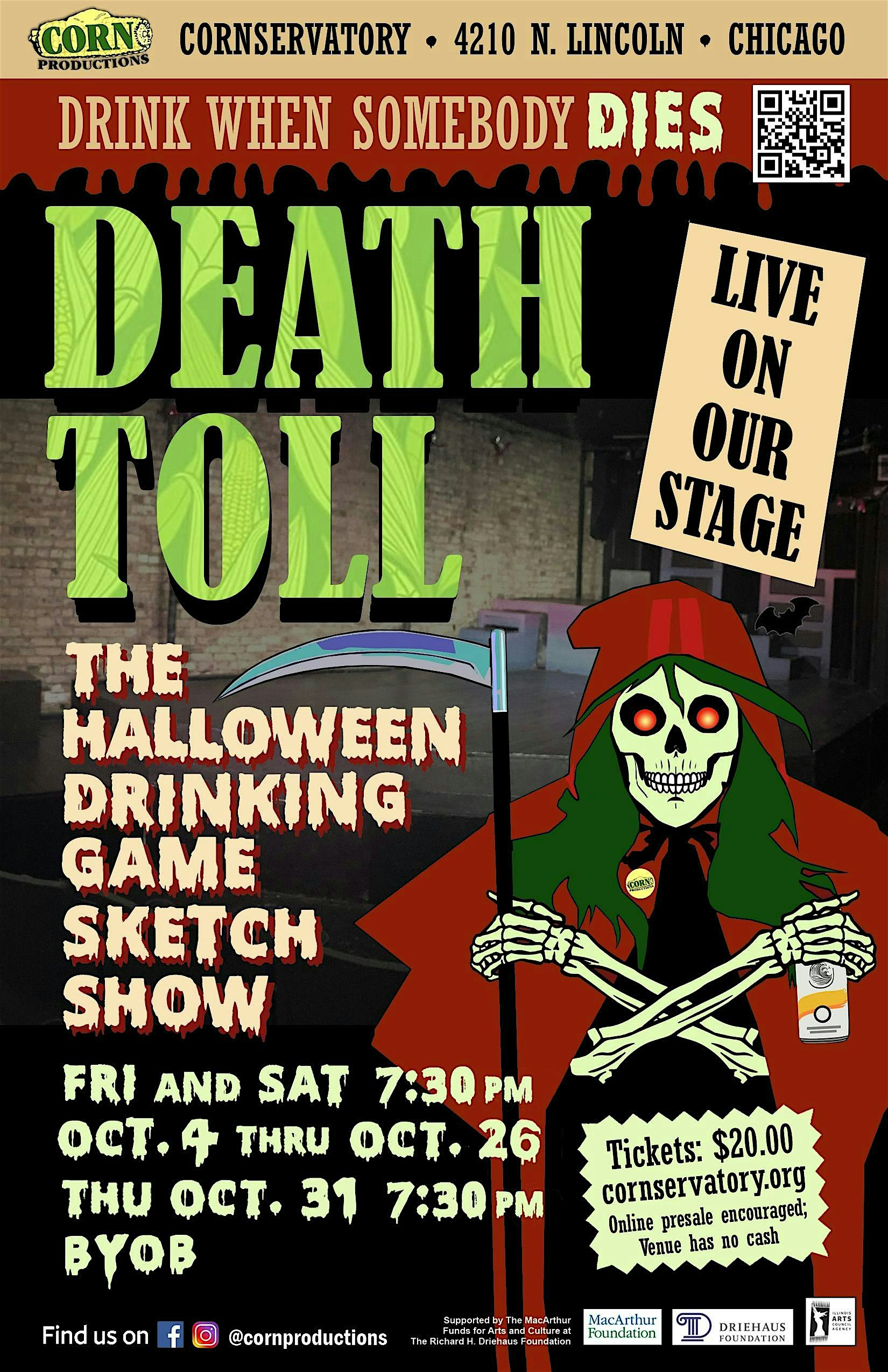 DEATH TOLL: A Halloween Drinking Game Sketch Show – Chicago, IL