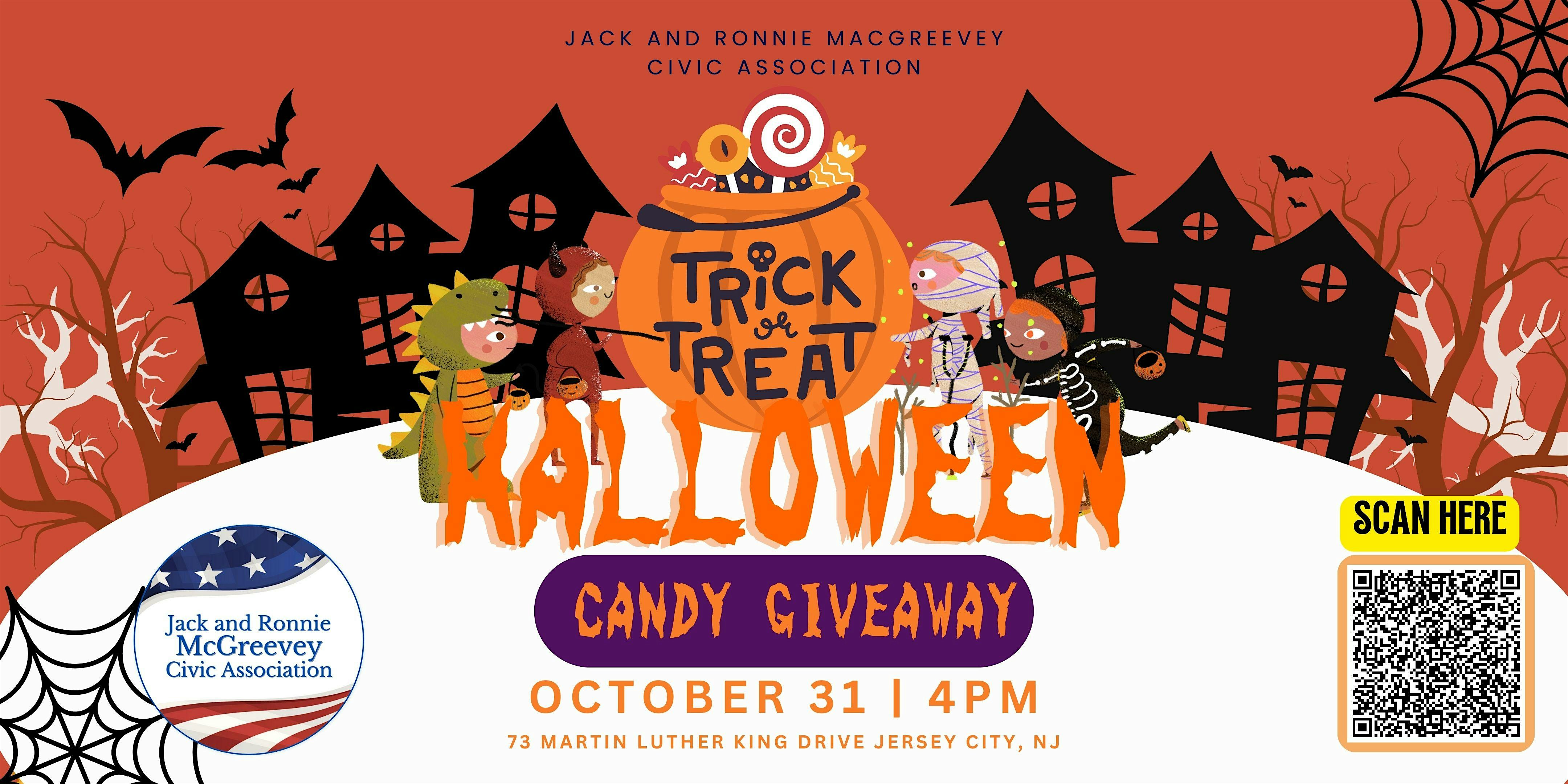 Jack & Ronnie McGreevey Civic Association Halloween Candy Giveaway – Jersey City, NJ