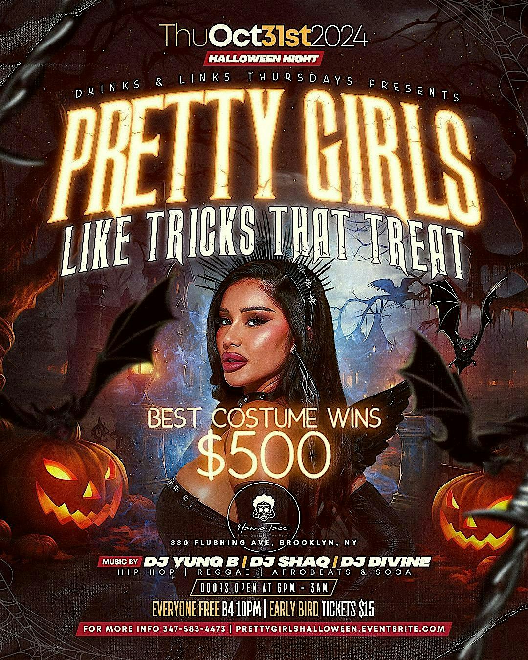 Pretty Girls Like Tricks That Treat At MAMA TACO Halloween Night – Brooklyn, NY