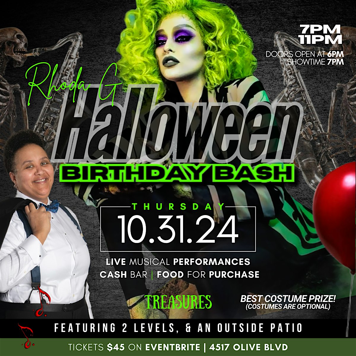 Rhoda G.’s Halloween Birthday Bash – St. Louis, MO