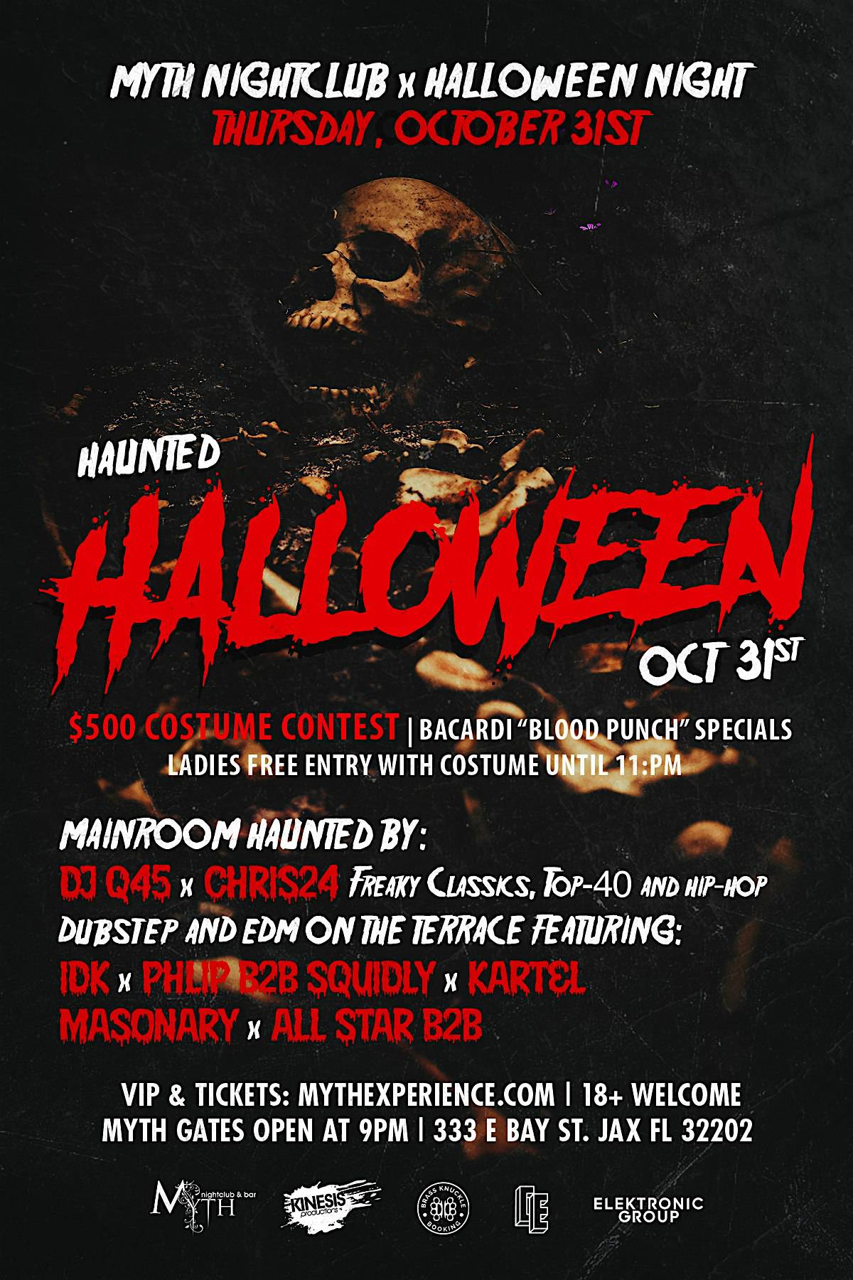 Haunted Halloween at Myth Nightclub | Thursday 10.31.24 – Jacksonville, FL