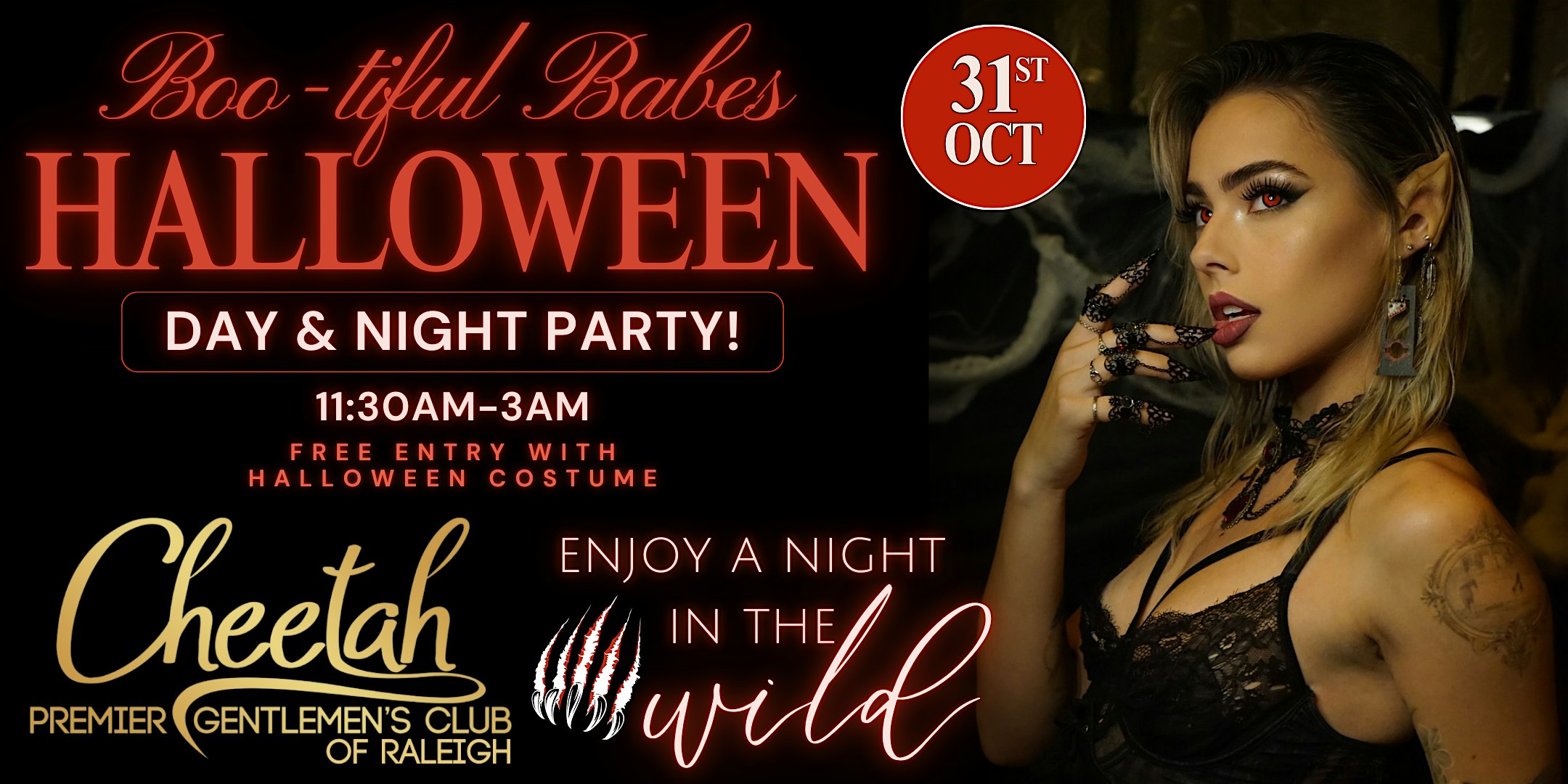 Boo-tiful Babes Halloween Day & Night Party @ Cheetah of Raleigh – Morrisville, NC