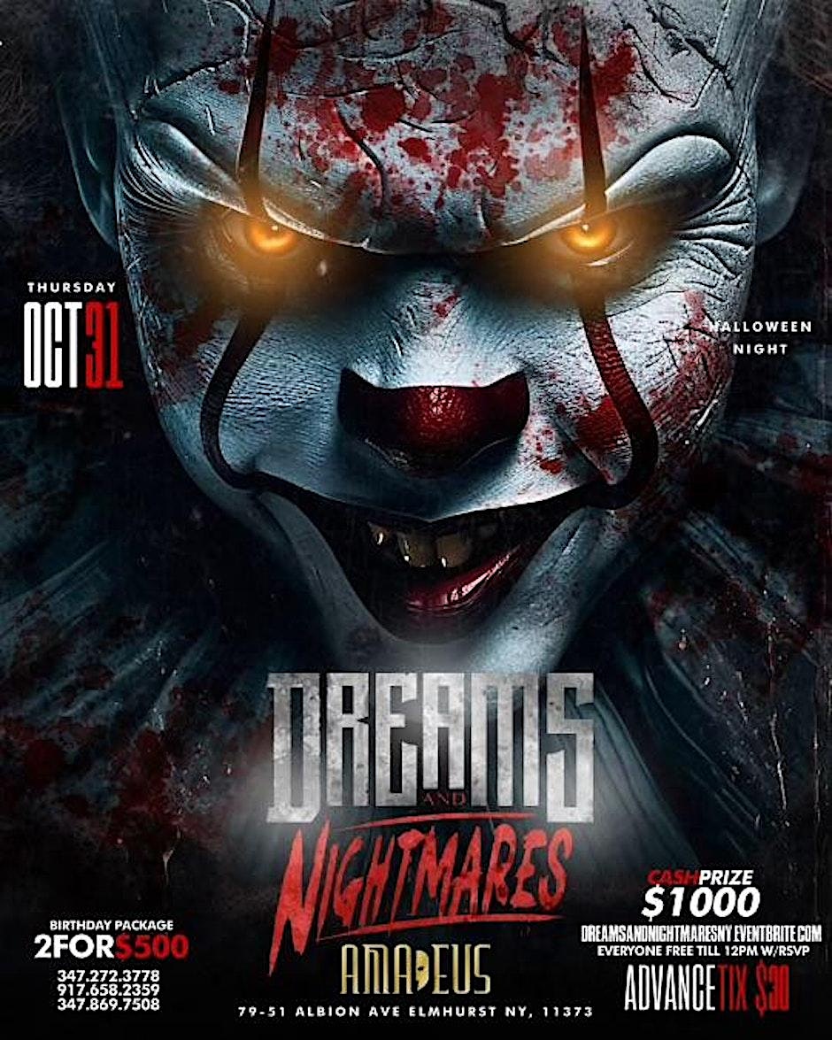 DREAMS & NIGHTMARES: The Official Halloween Costume Party at Amadeus! – Queens, NY