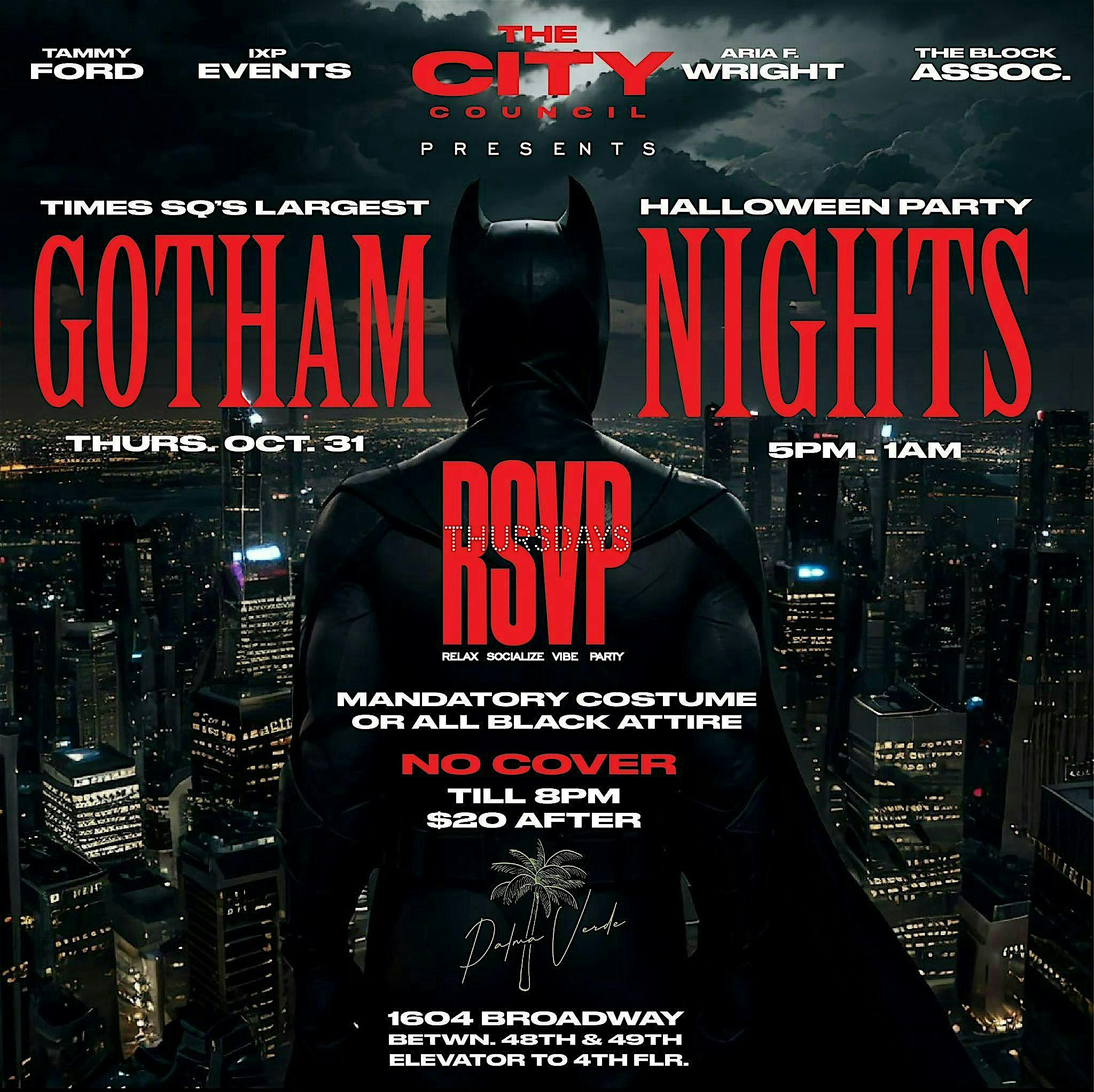 “GOTHAM NIGHTS” – TIMES SQUARE LARGEST HALLOWEEN COSTUME PARTY – New York, NY