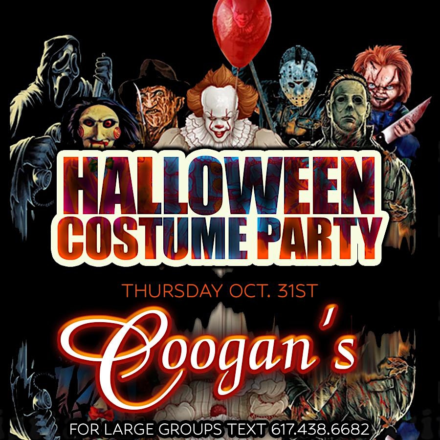 COOGAN’S – Halloween Costume Party & All Access Bar Crawl – Boston, MA