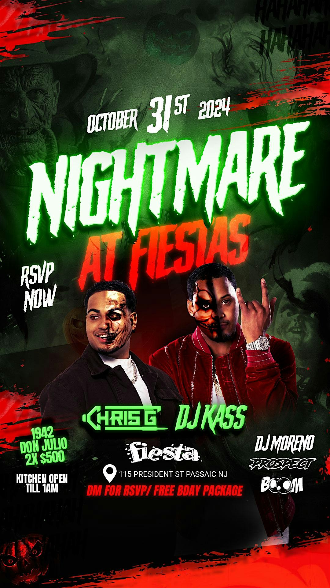 NJ Nightmare Halloween Party 2024 @ Fiestas – Passaic, NJ