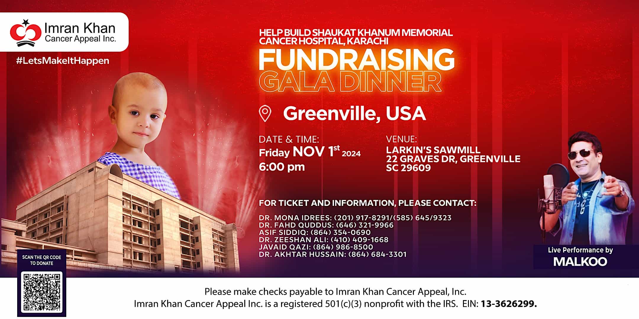 Shaukat Khanum Fundraising Gala Dinner in Greenville, USA – Greenville, SC