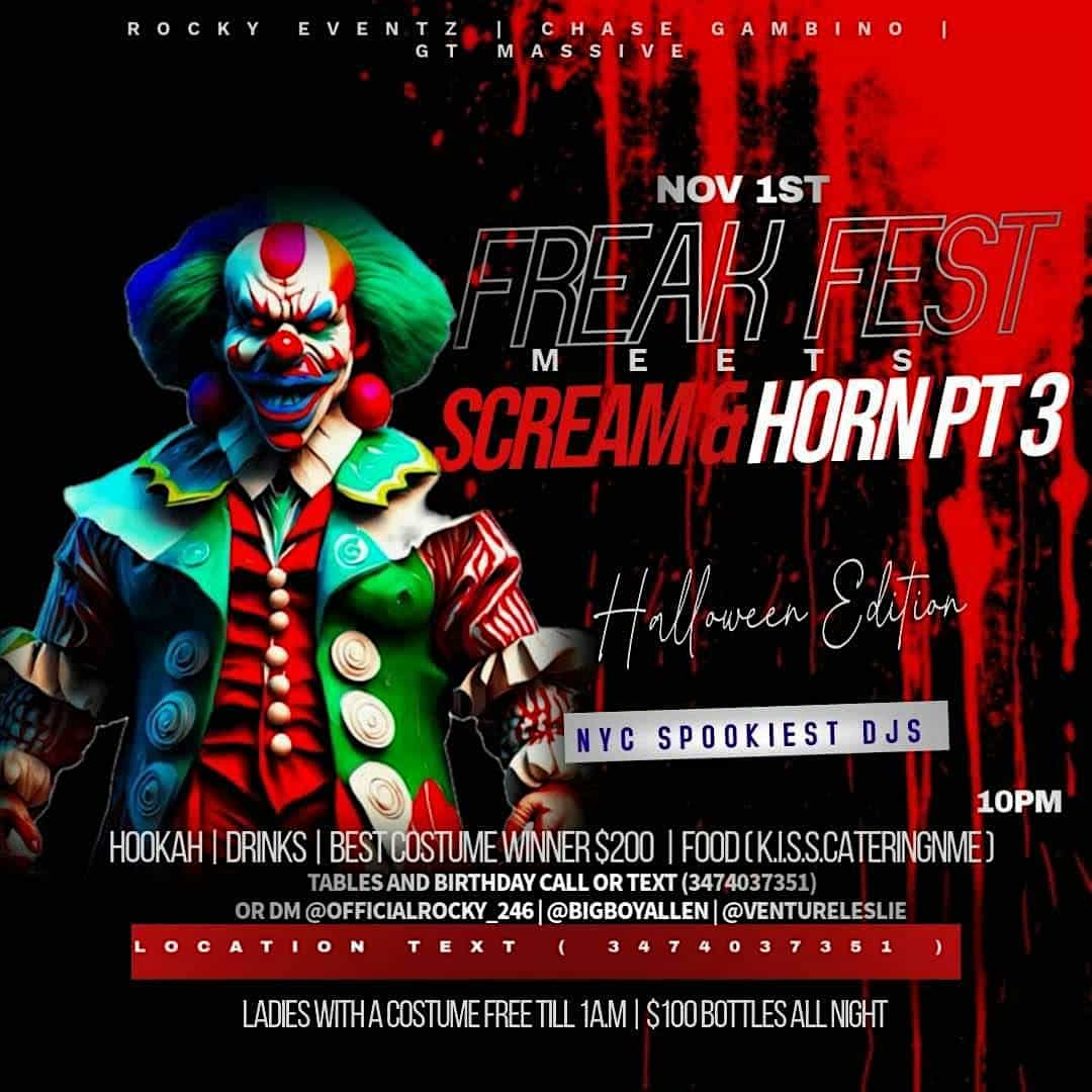 FREAK FEST MEETS SCREAM & HORN (PART 3) – Brooklyn, NY