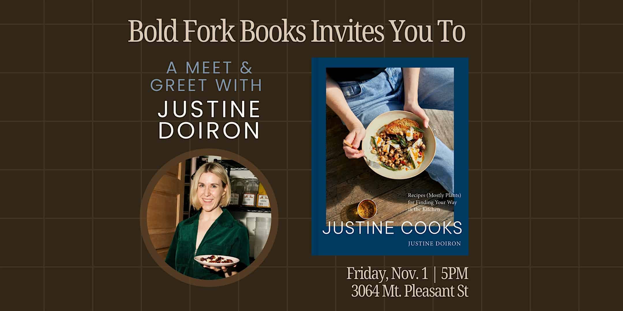 JUSTINE COOKS: A Meet & Greet with Justine Doiron – Washington, DC