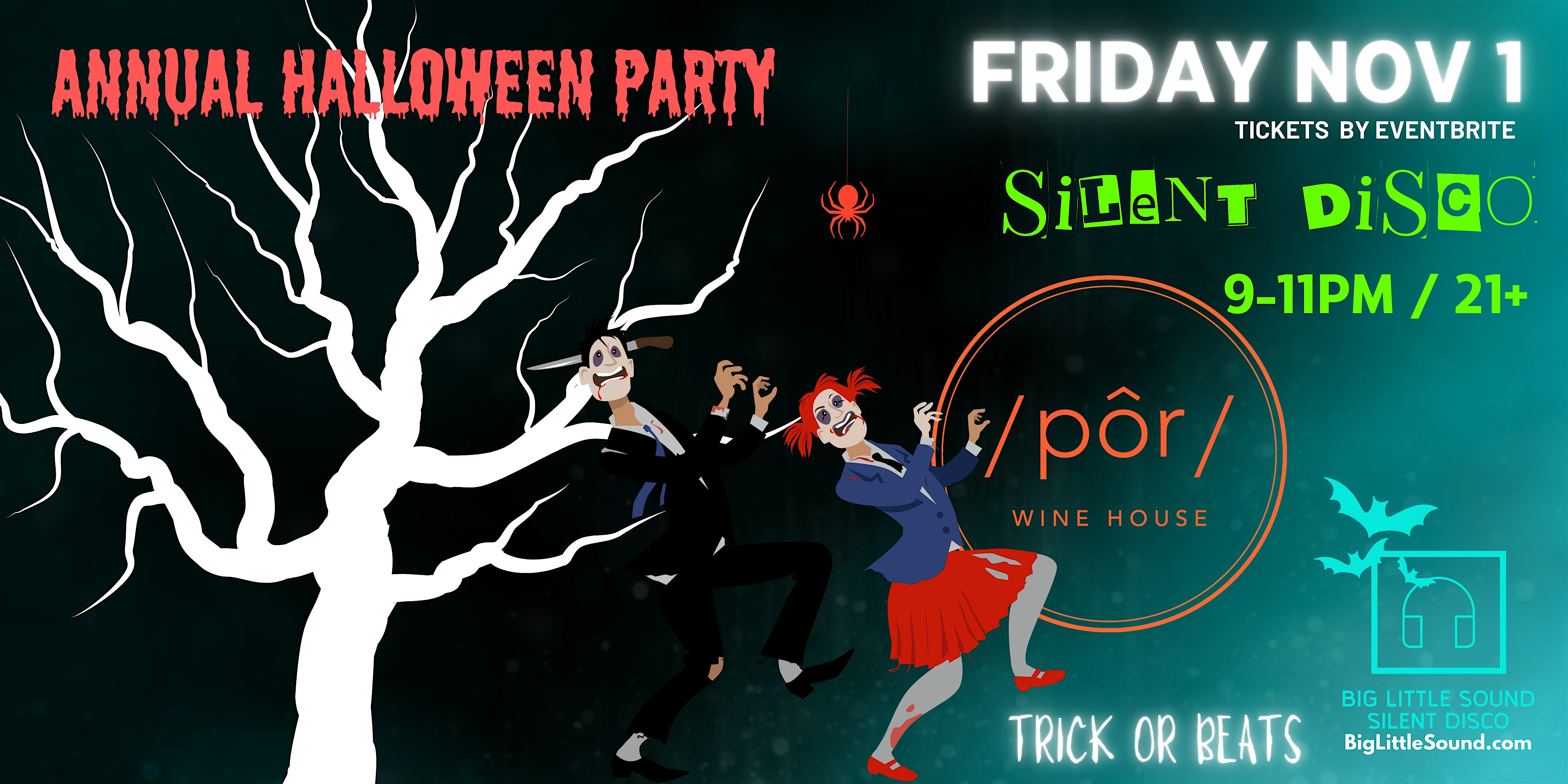 Trick or Beats: The Wild 21+ Halloween Bash at POR Wine House! – Louisville, CO