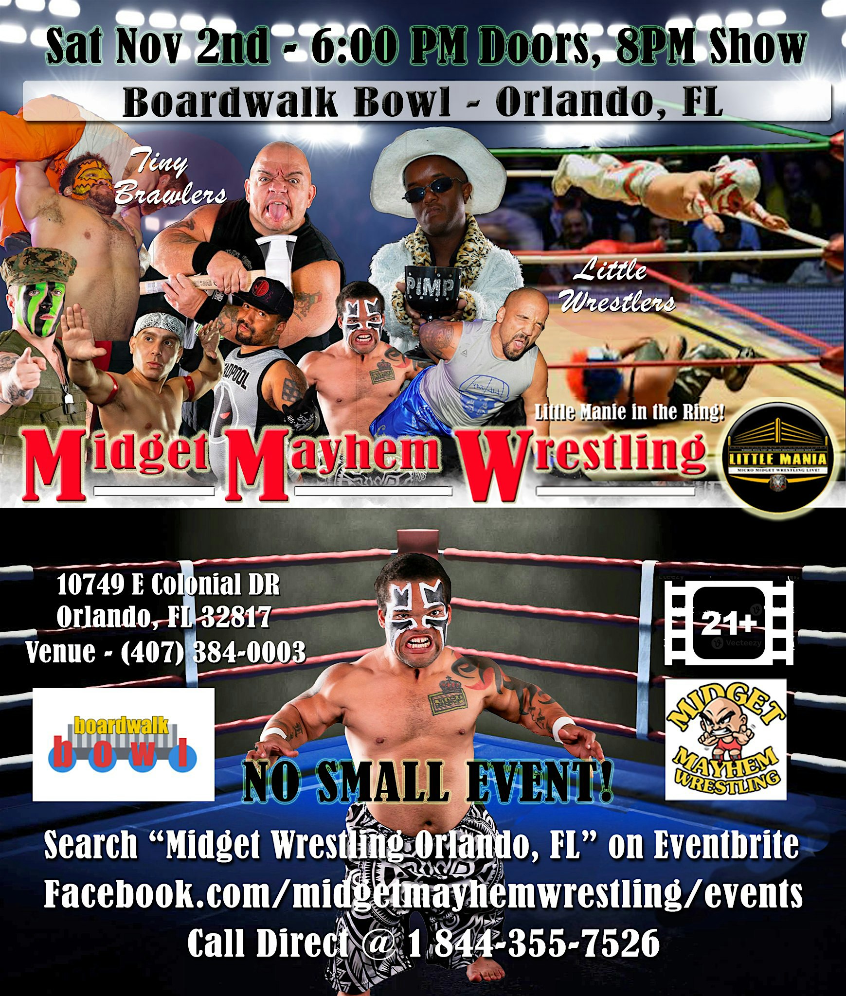 Midget Mayhem Wrestling Goes Wild! Orlando FL 21+ – Orlando, FL