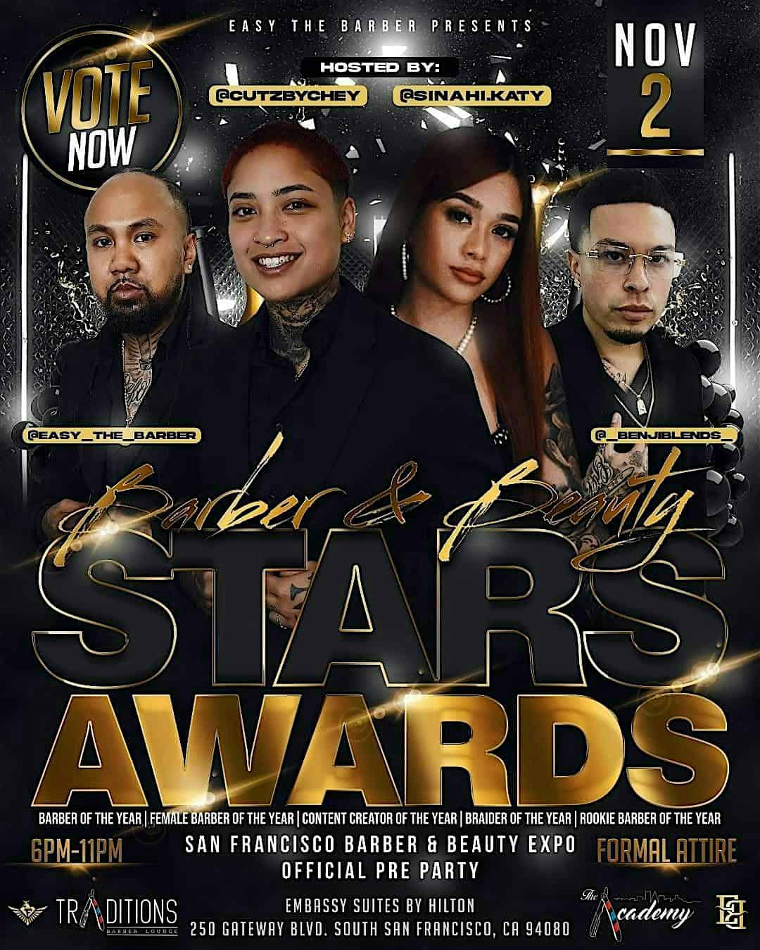 Barber & Beauty STARS Awards / San Francisco Barber & Beauty Expo Pre Party – South San Francisco, CA