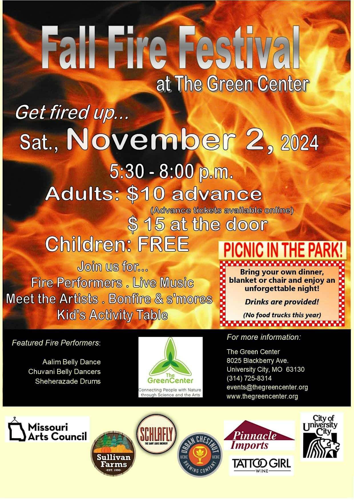 Fall Fire Festival at The Green Center – University City, MO