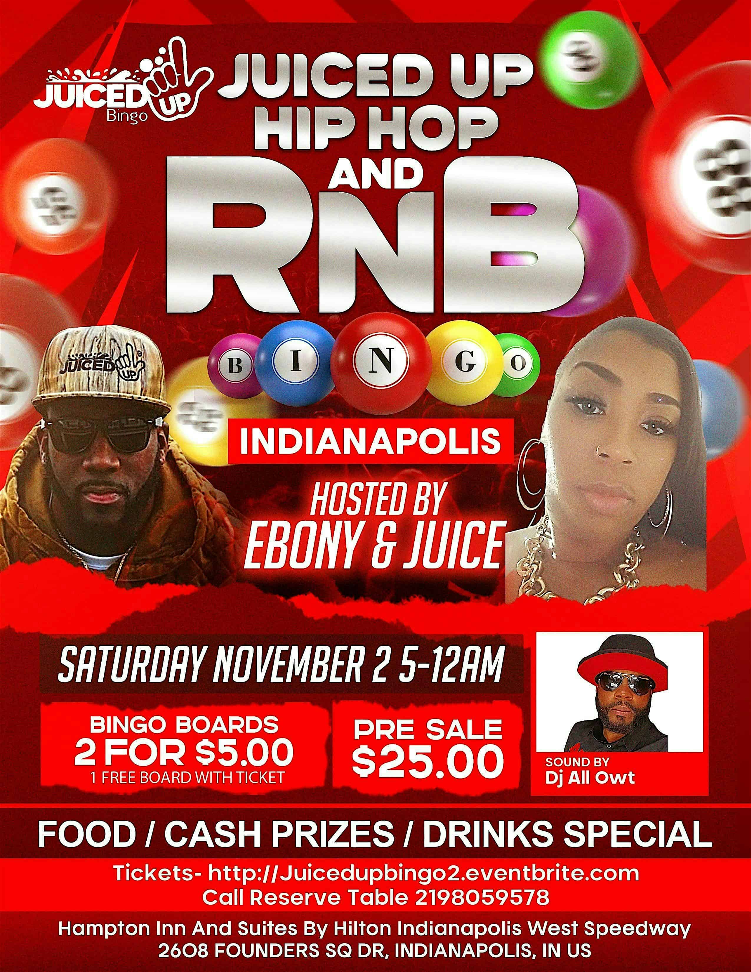 Juiced Up Hip Hop and Rnb Bingo – Indianapolis, IN