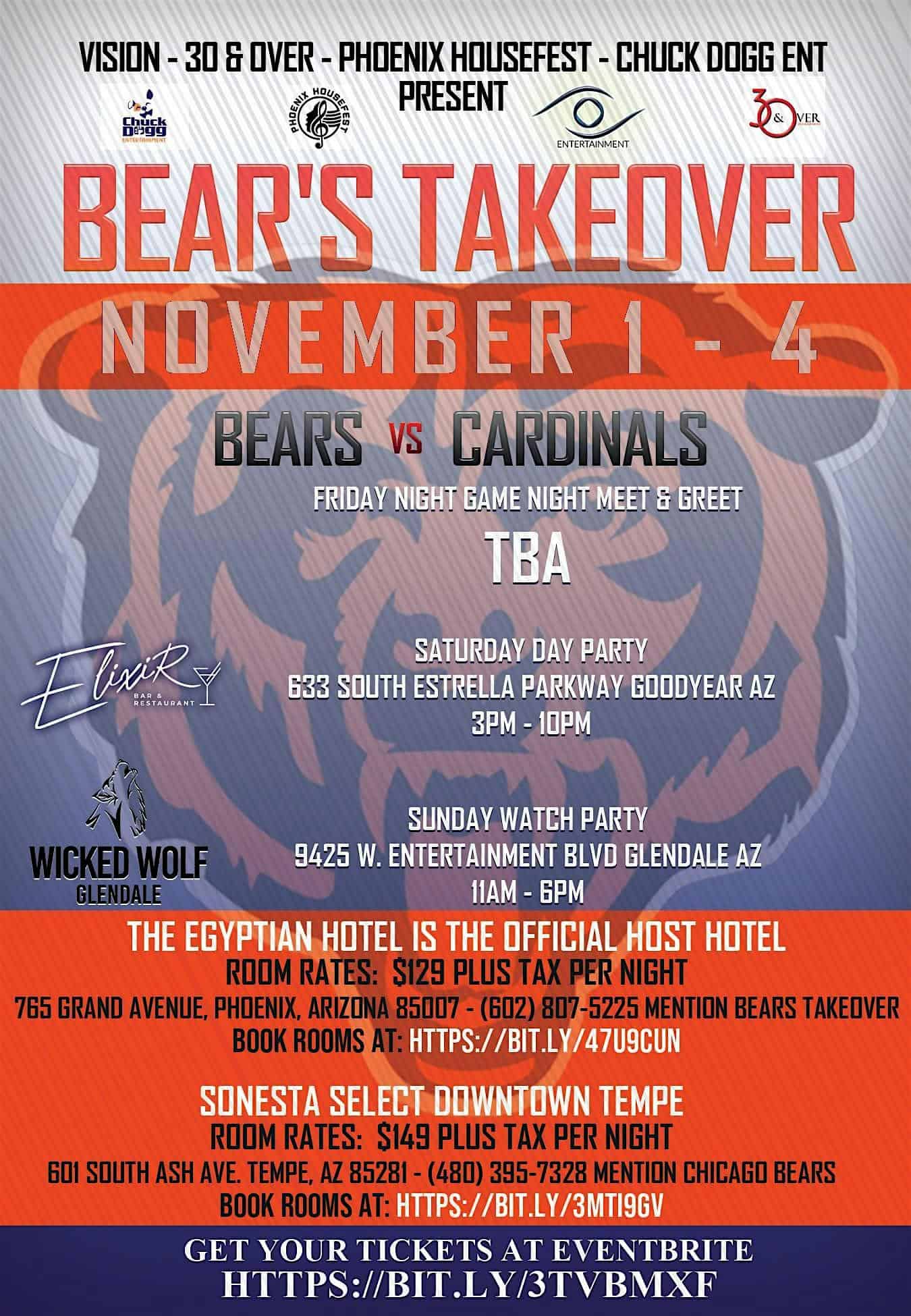 Bears Weekend Takeover – Phoenix, AZ