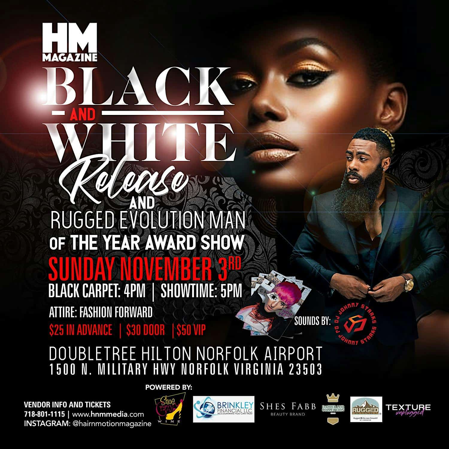 Black & WHITE Magazine Release and Rugged Evolution Man of the Year Award Show – Norfolk, VA