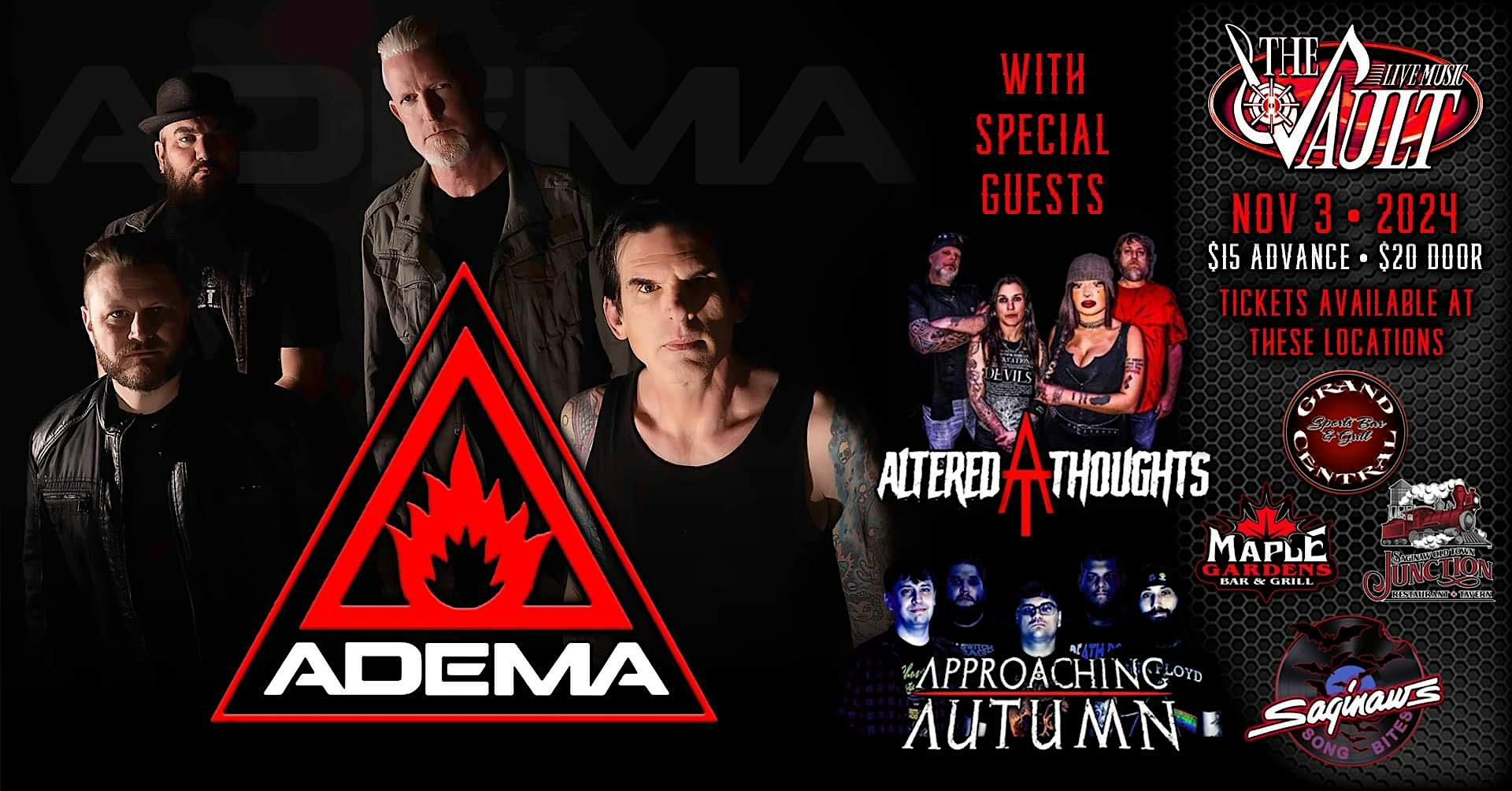 ADEMA wsg/ Approaching Autumn and Altered Thoughts – Saginaw, MI