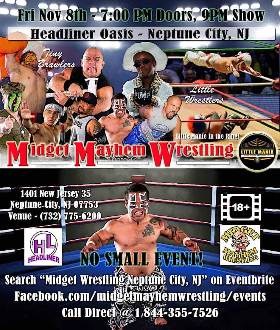 Midget Mayhem Wrestling Rips Through the Ring! Neptune City NJ 18+ – Neptune City, NJ