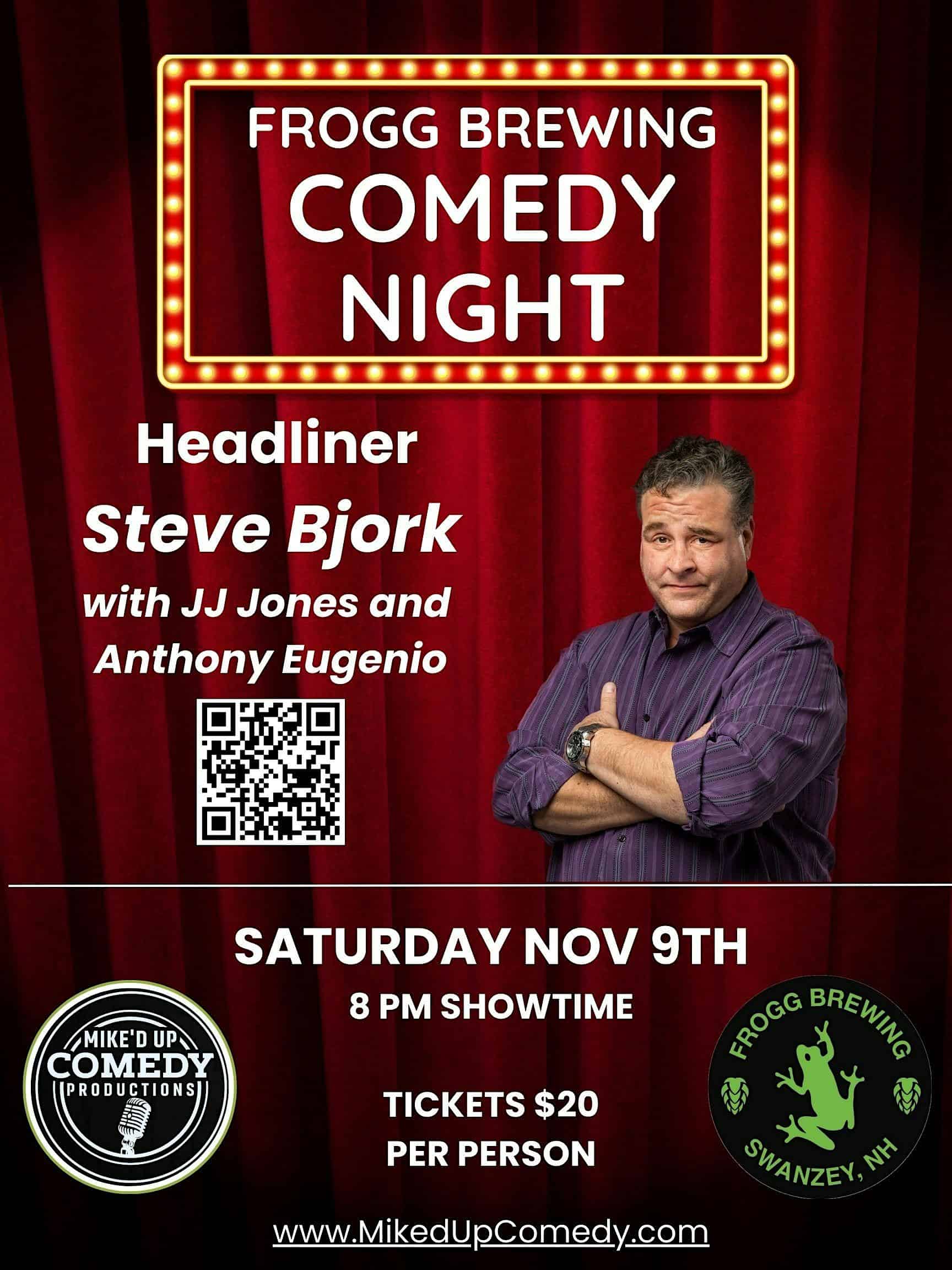 Frogg Brewing Comedy Night – Swanzey, NH