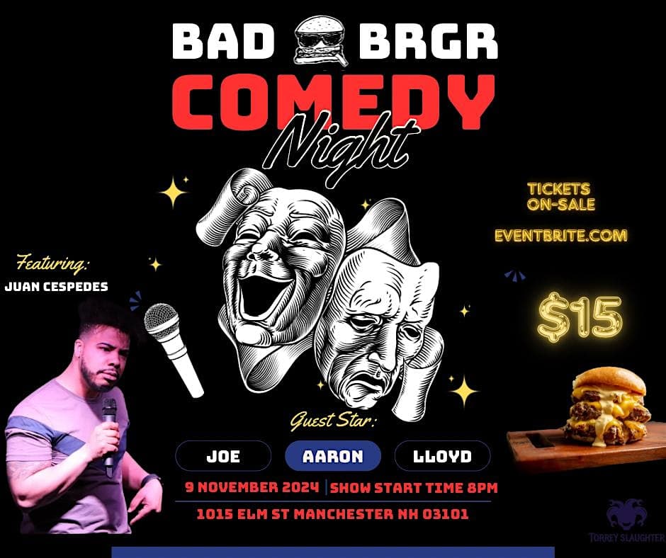 Stand up comedy with a side of burgers & fries – Manchester, NH