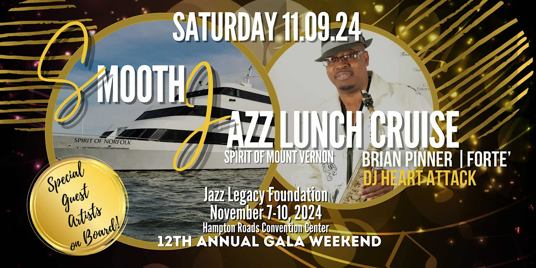 Smooth Jazz Lunch Cruise & Day Party / Spirit of Mt. Vernon – Norfolk, VA