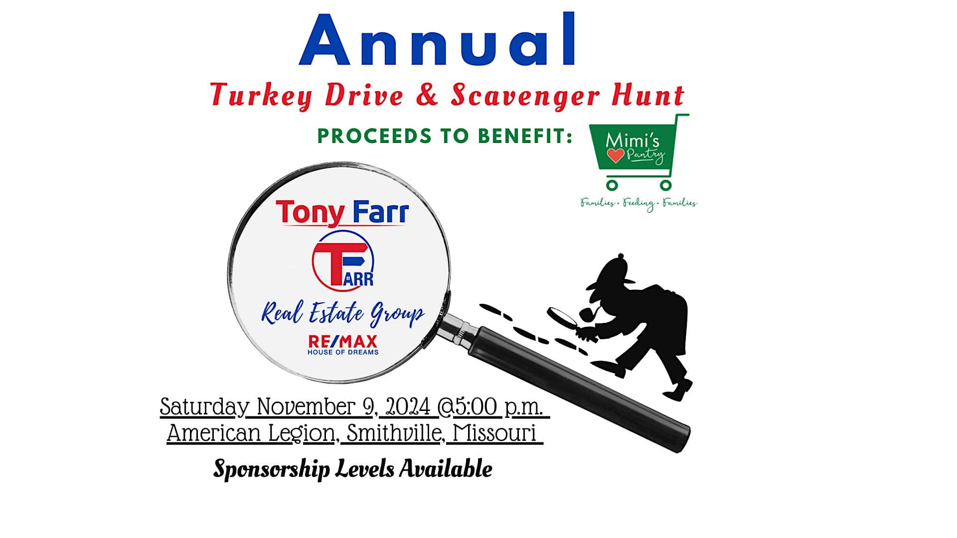 Annual Turkey Drive & Scavenger Hunt Fundraiser – Benefiting Mimi’s Pantry – Smithville, MO