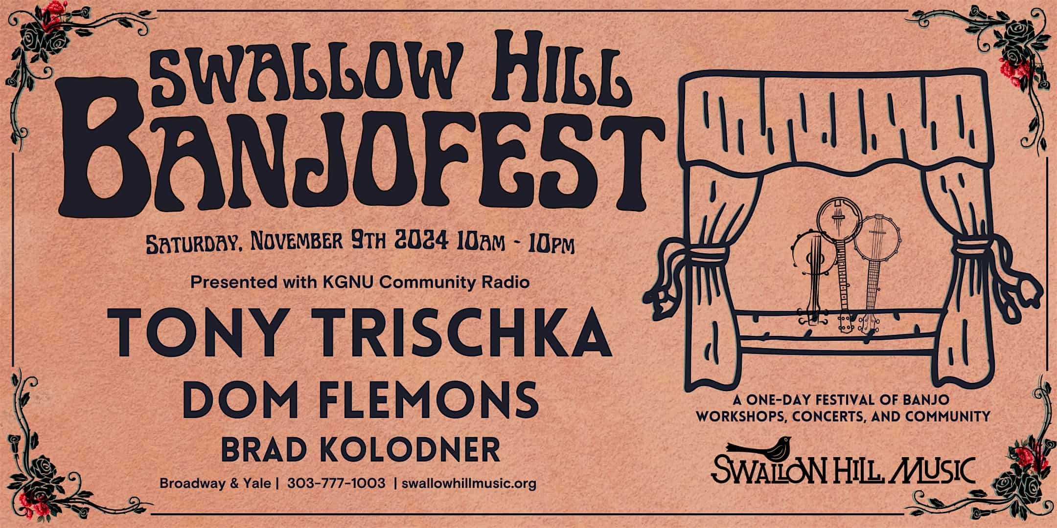 Swallow Hill BanjoFest feat. Tony Trischka, Dom Flemons, & Brad Kolodner – Denver, CO