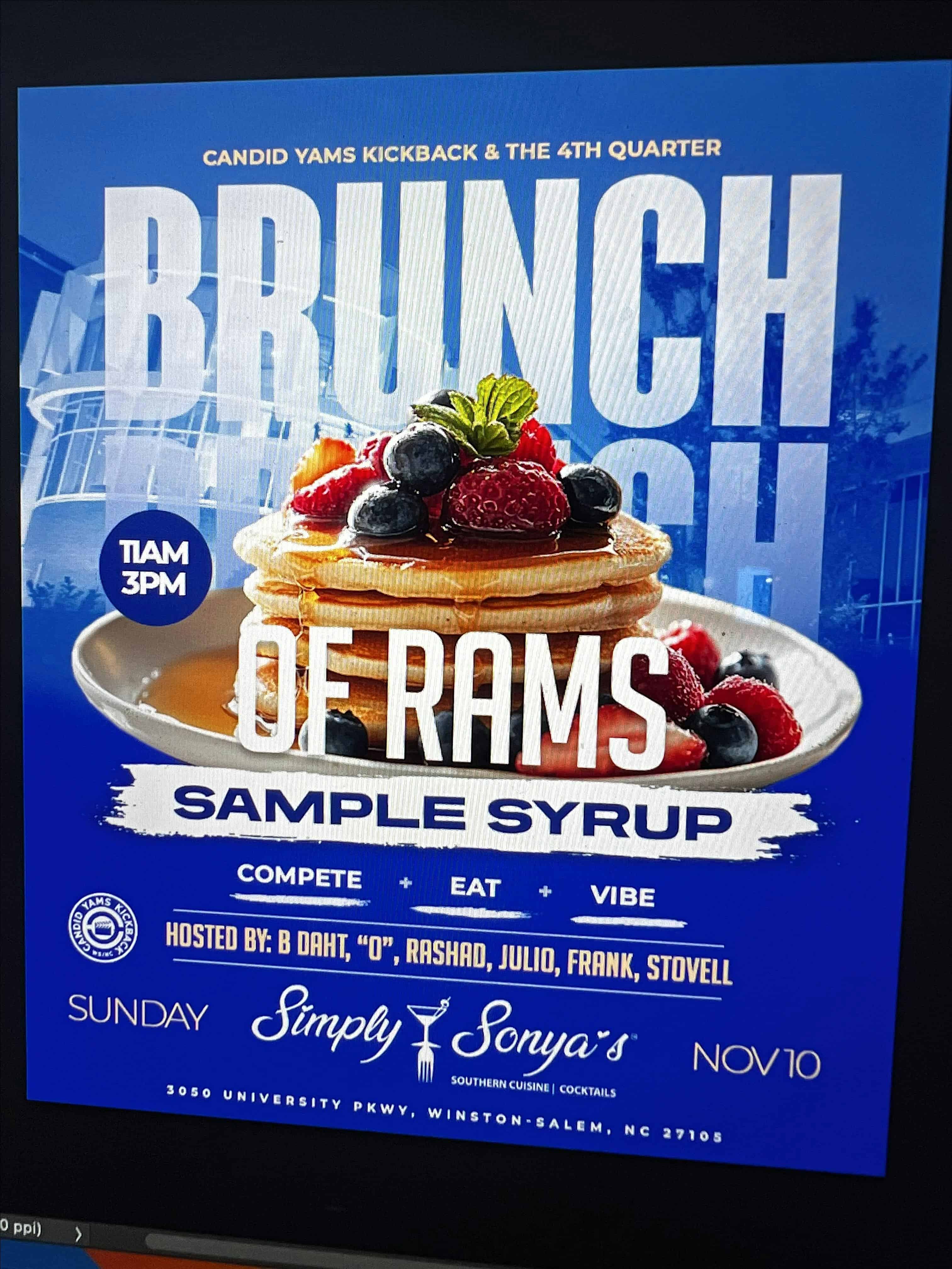 Bruncha Rams: Sample Syrup Edition – Winston-Salem, NC