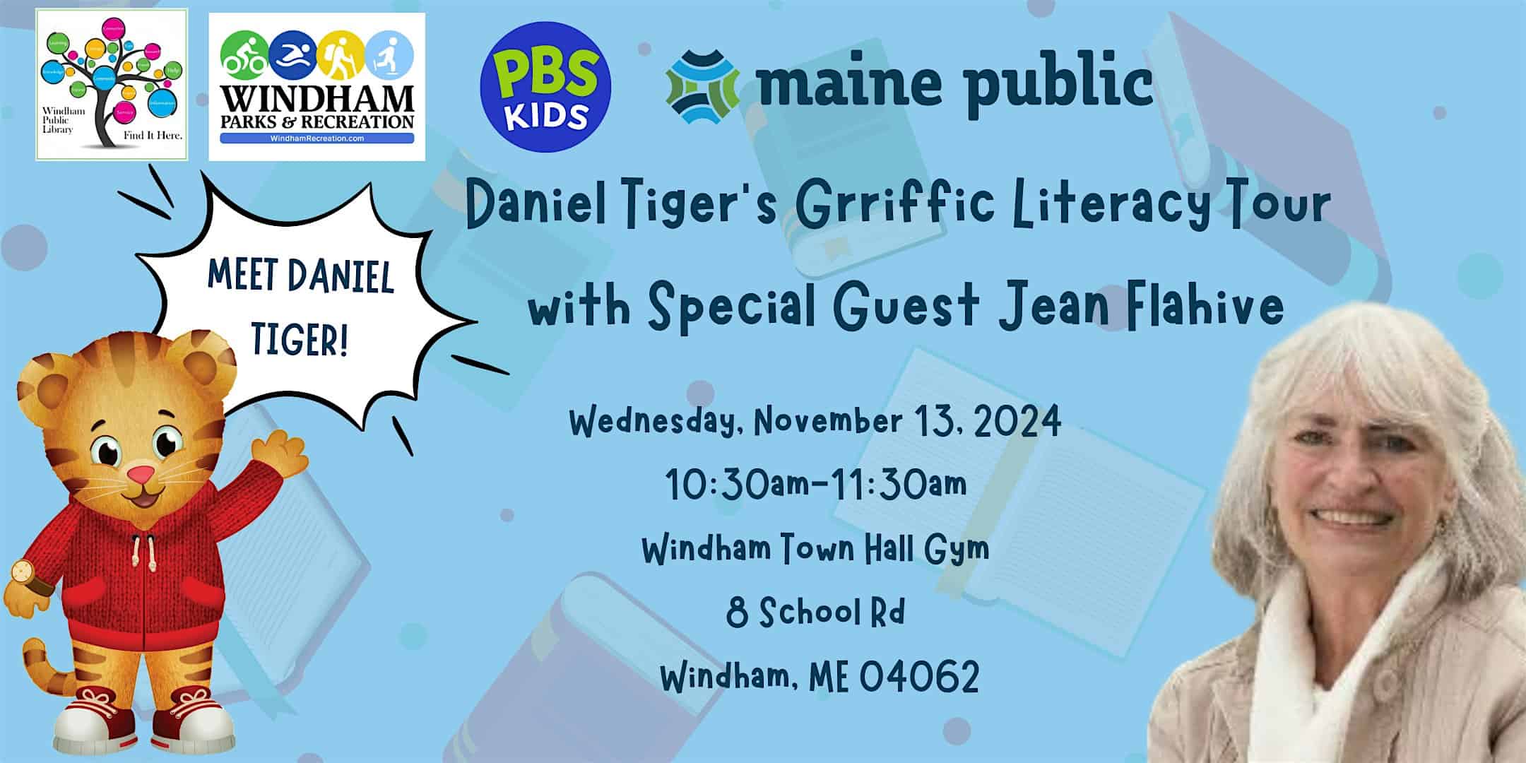 Maine Public’s Daniel Tiger’s Grriffic Literacy Tour with Jean Flahive – Windham, ME