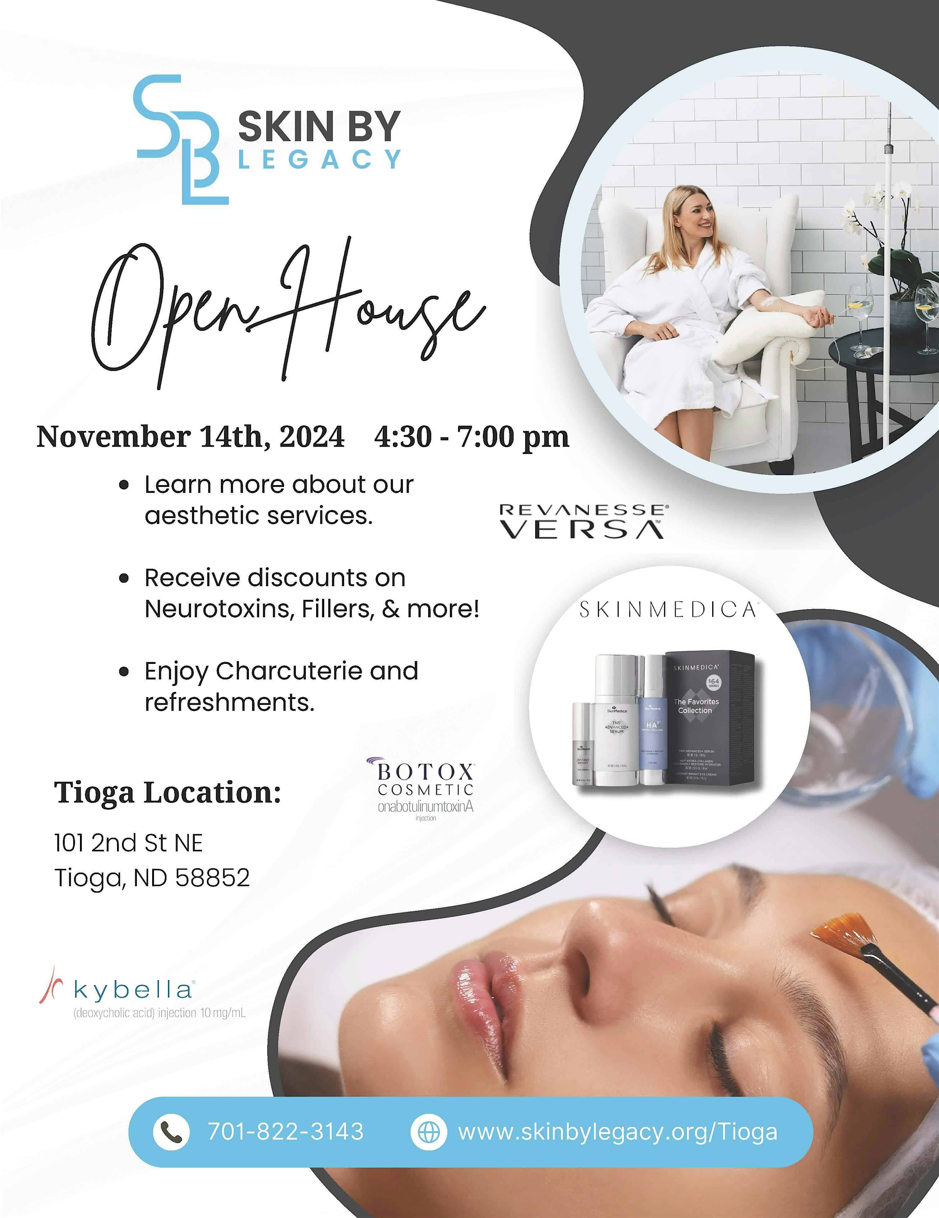 Skin By Legacy Open House – Tioga, ND