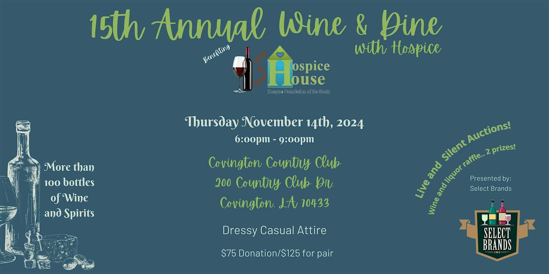 15th Annual Wine and Dine with Hospice – Covington, LA