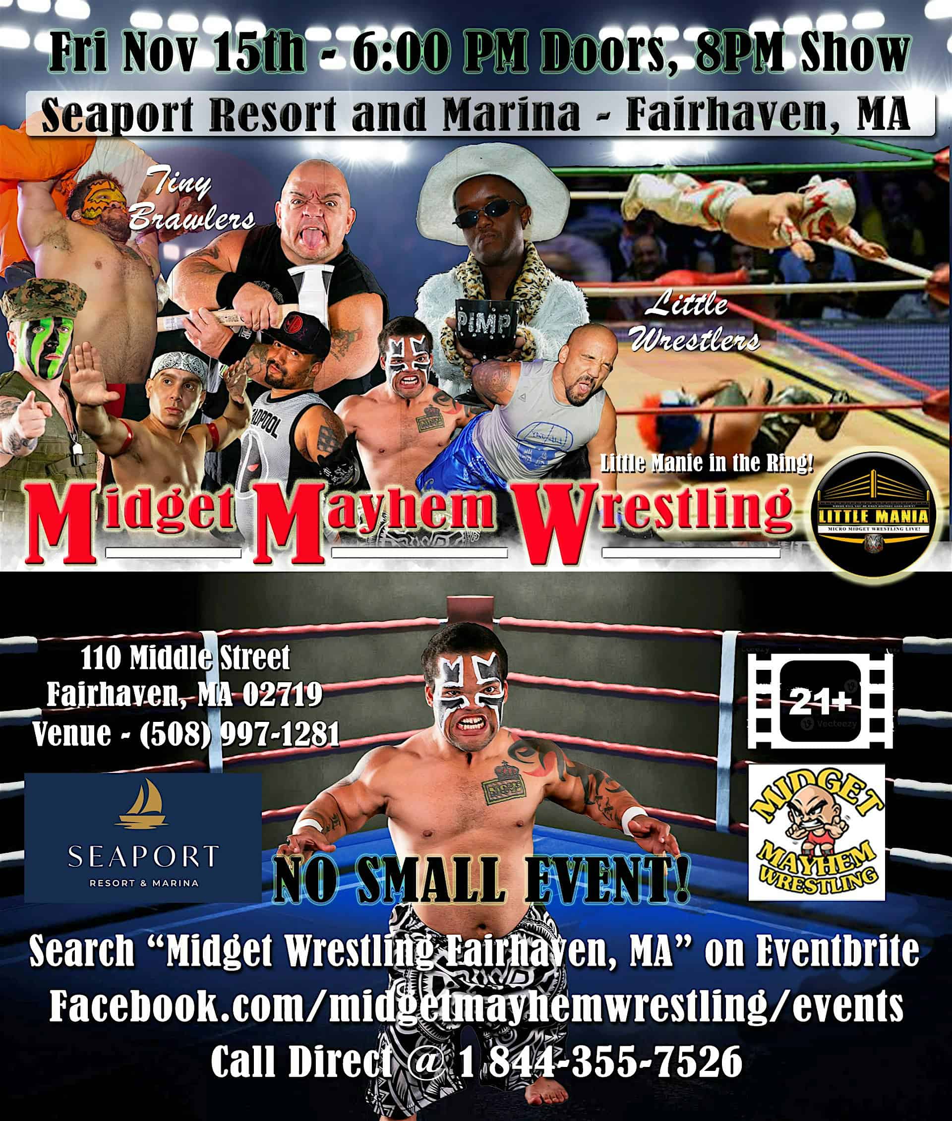 Midget Mayhem Wrestling Rips Through the Ring! Fairhaven MA 18+ – Fairhaven, MA