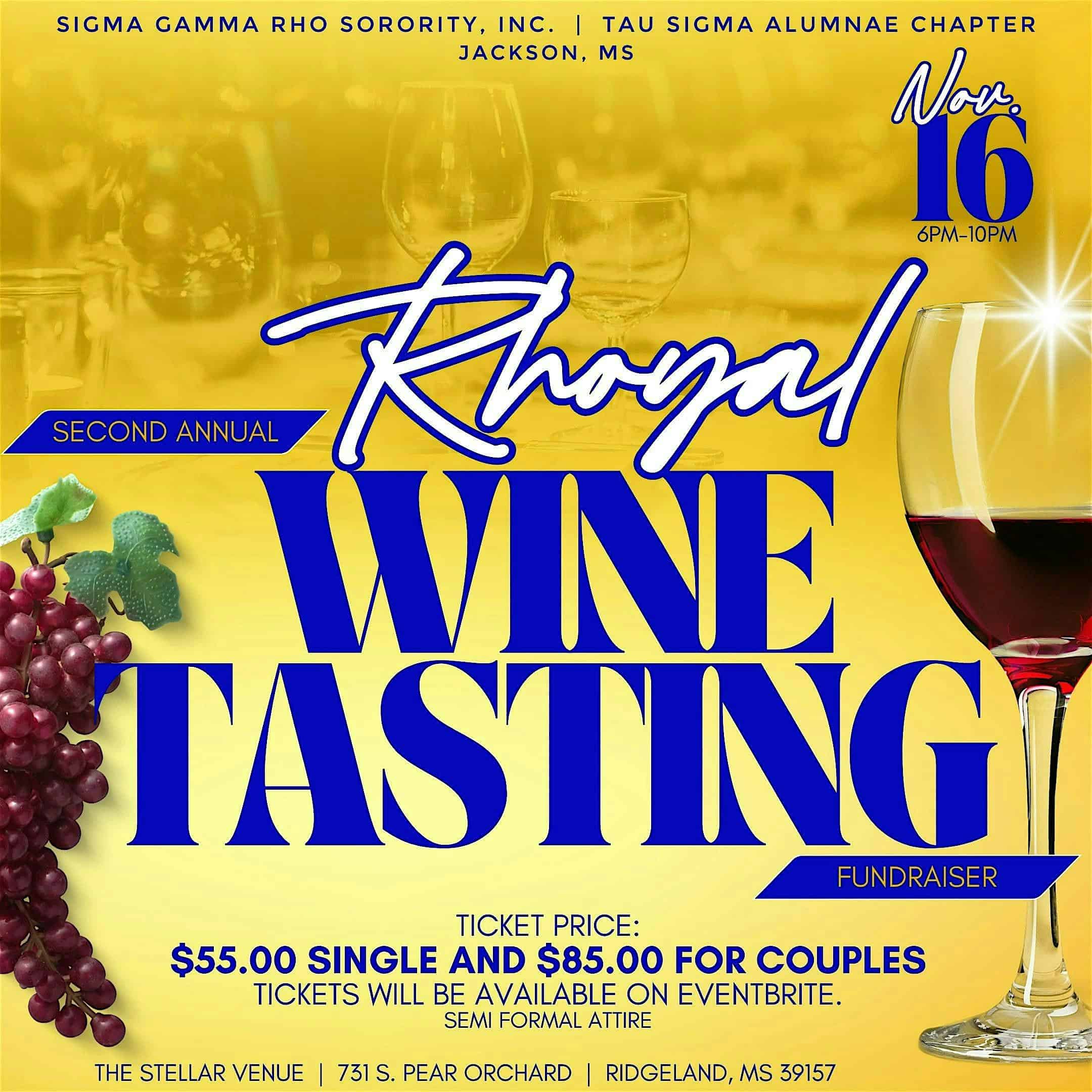 Second Annual A Taste of Rhoyalty: Wine Tasting fundraiser – Ridgeland, MS