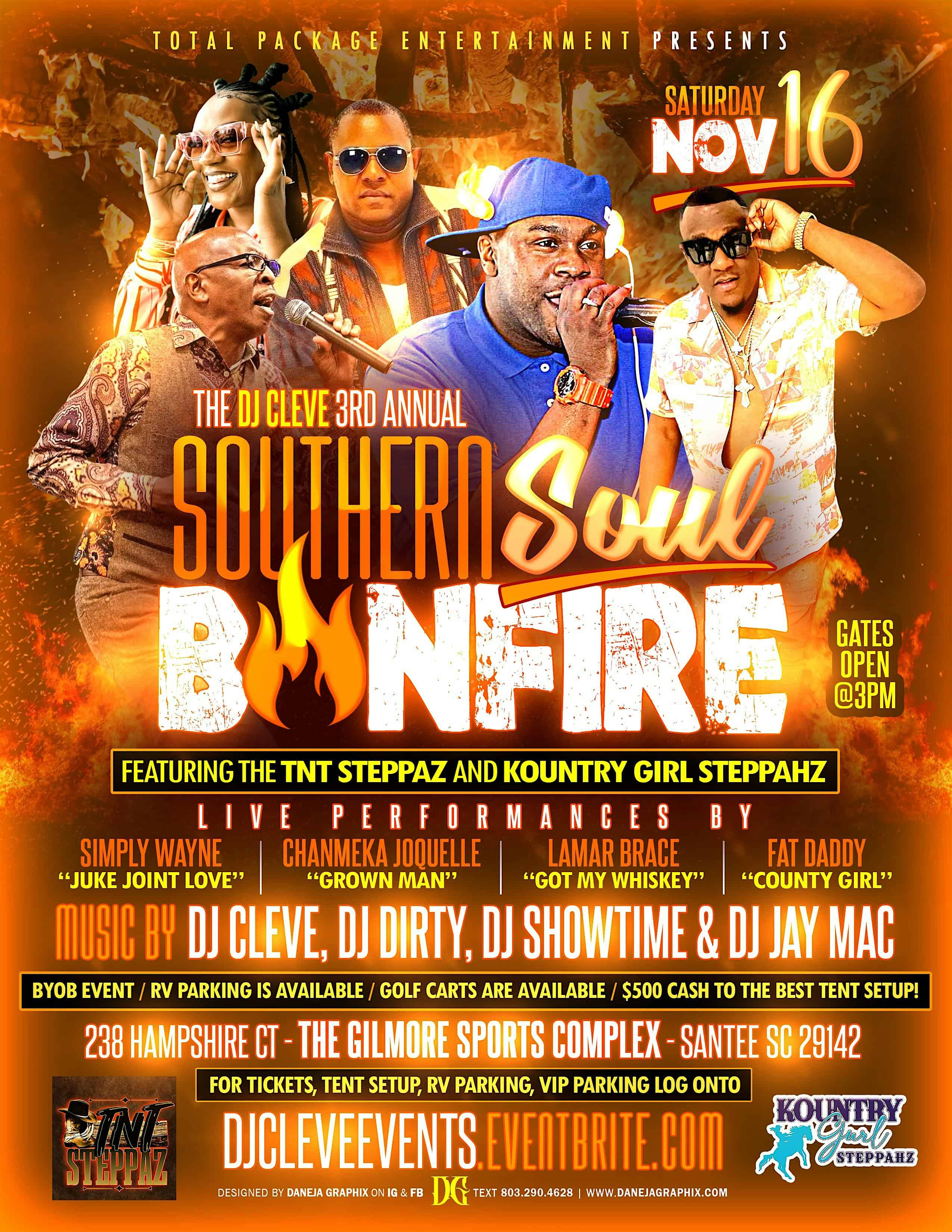 DJ CLEVE 3RD ANNUAL SOUTHERN SOUL BONFIRE – Santee, SC