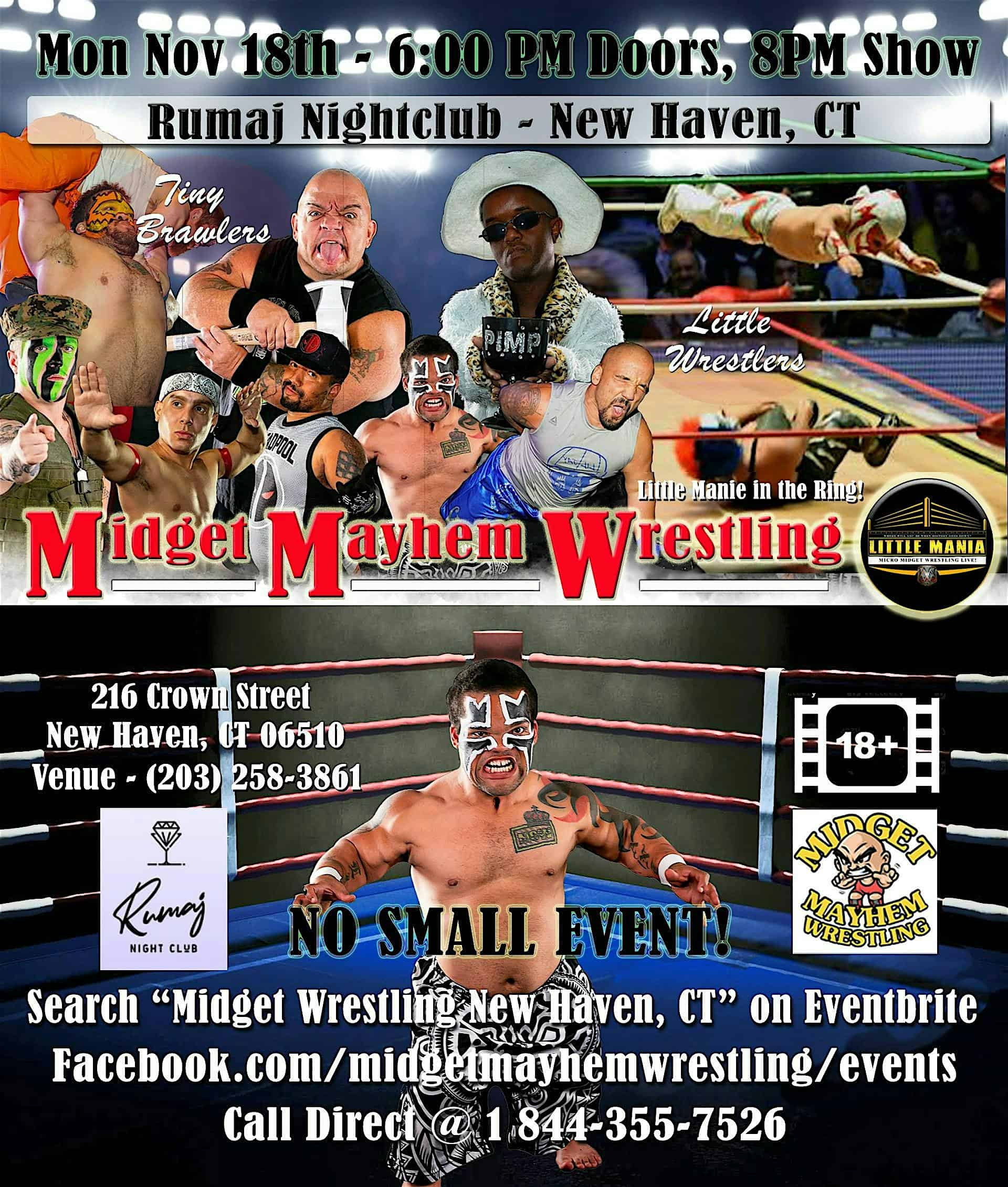 Midget Mayhem Wrestling Rips Through the Ring! New Haven CT 18+ – New Haven, CT