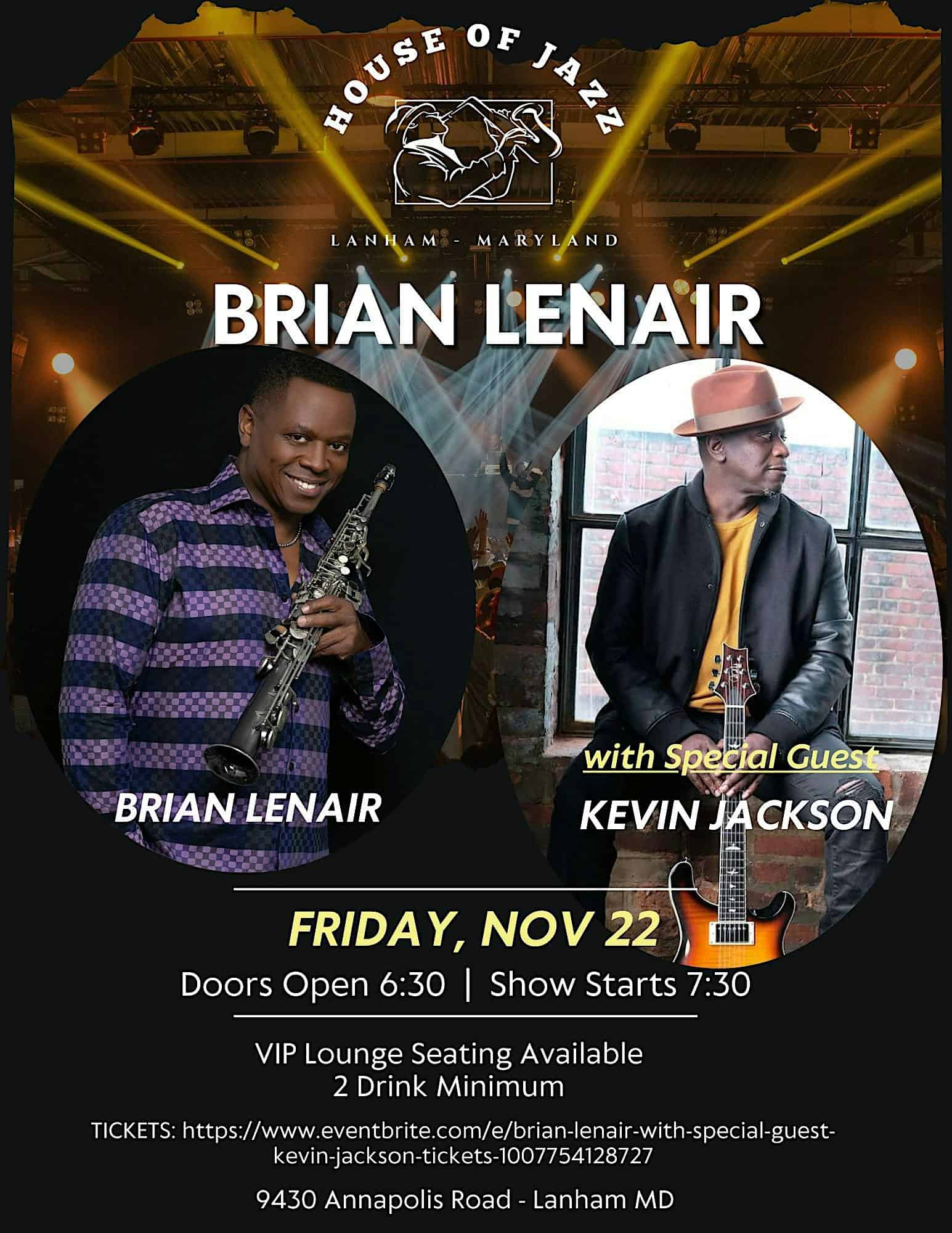 Brian Lenair with Special Guest Kevin Jackson – Lanham, MD