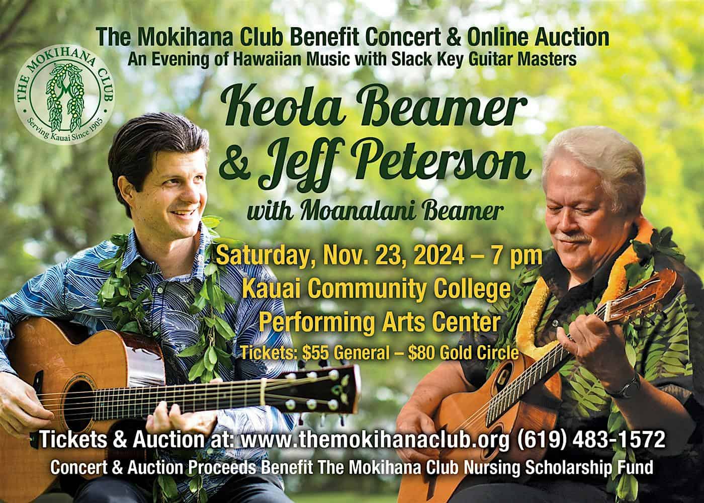 Benefit Concert with Keola Beamer and Jeff Peterson – Lihue, HI