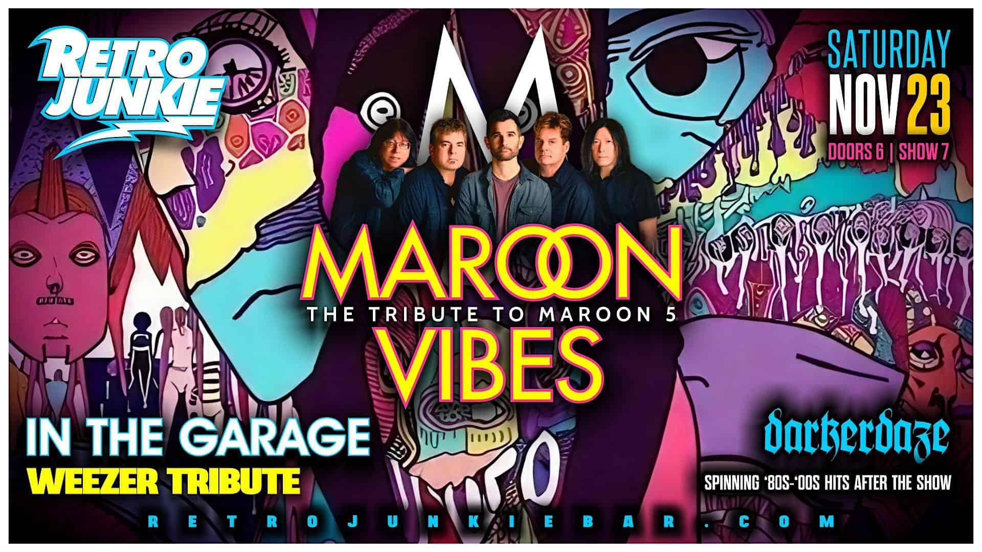 MAROON VIBES (Maroon 5 Tribute) + IN THE GARAGE (Weezer Tribute) – Walnut Creek, CA